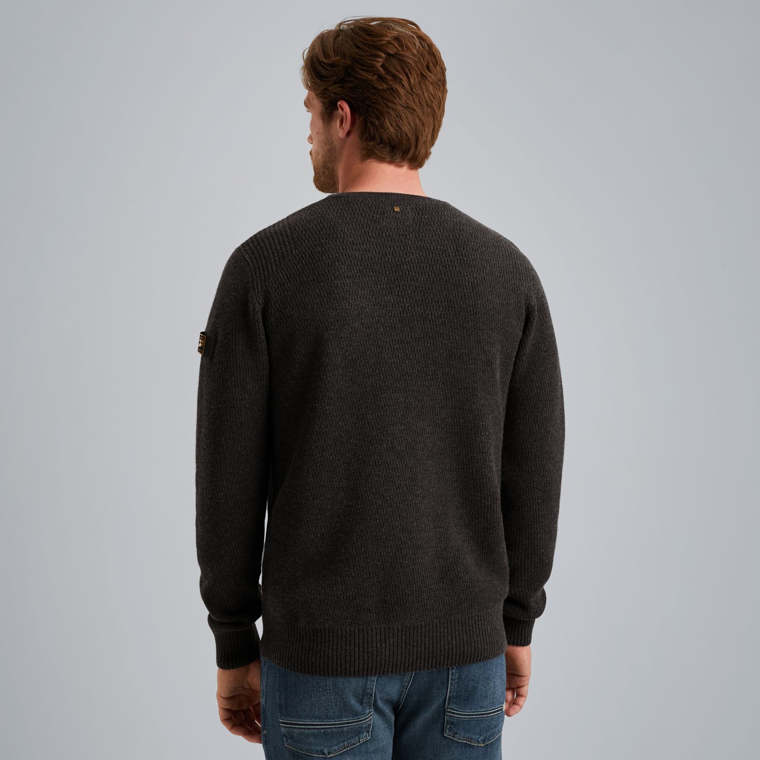 Пуловер PME Legend из мериносовой шерсти серый артикул PKW2508325-996