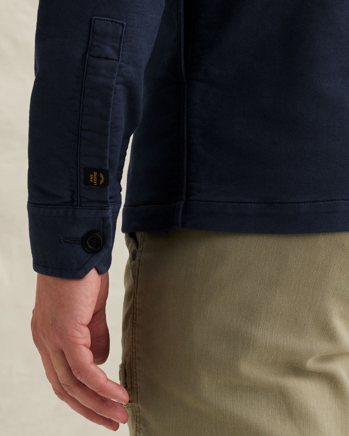 Рубашка-куртка PME Legend с пуговицами синяя артикул PSI2602233-5116