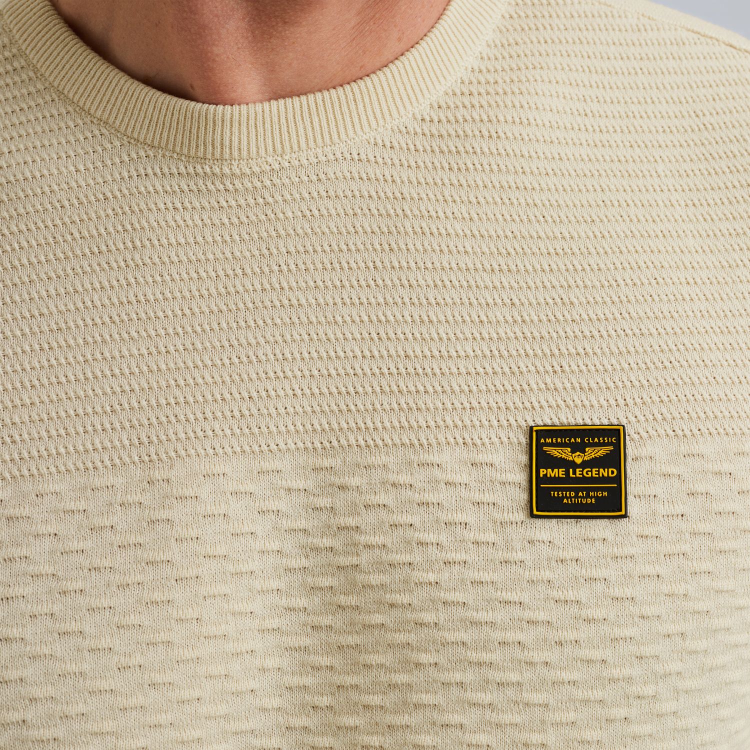 Джемпер из хлопка бежевый артикул PKW2510300-7013