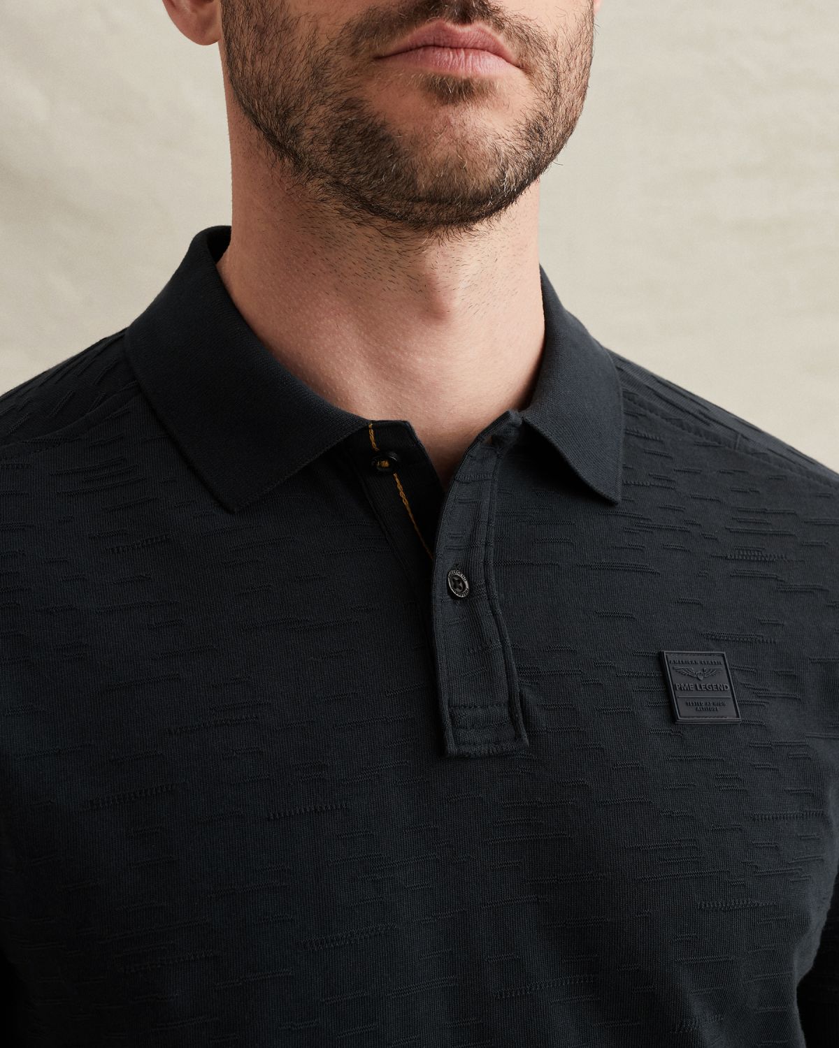 Поло PME Legend с жаккардовым узором синее артикул PPSS2604868-5282