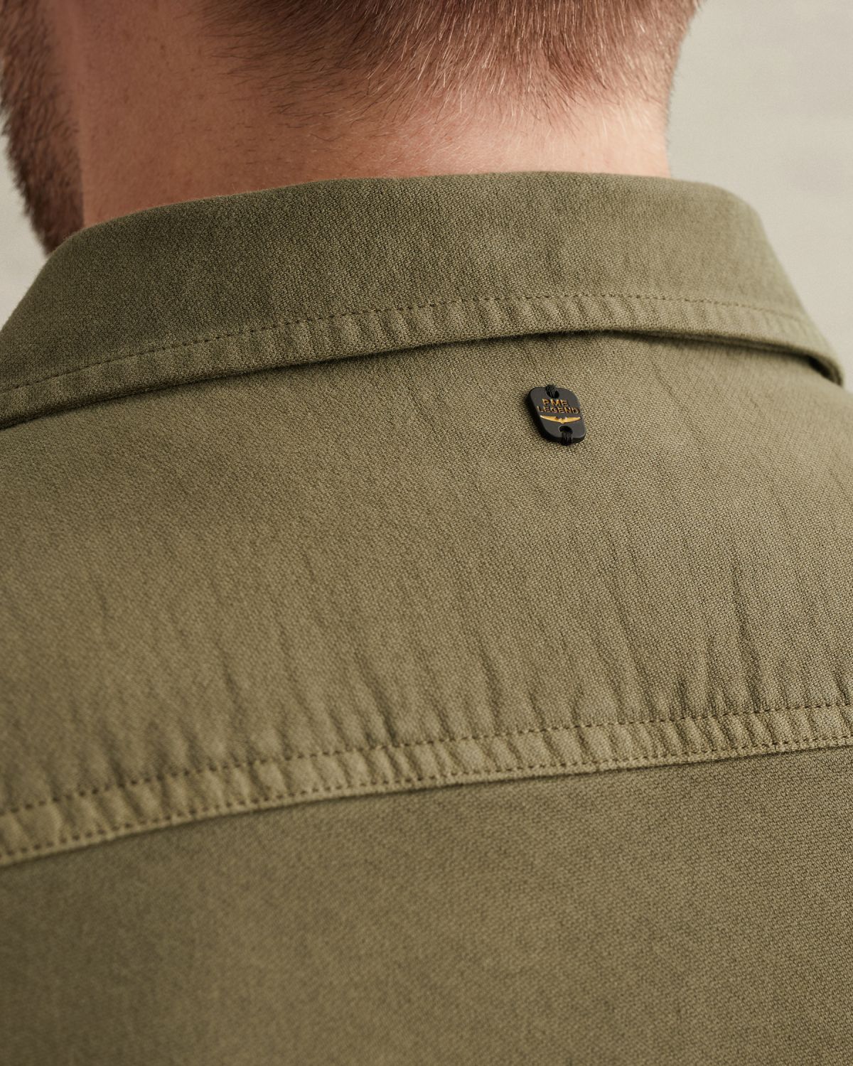 Куртка-рубашка PME Legend с пуговицами и воротником боулинг зелёная артикул PSI2602233-6415