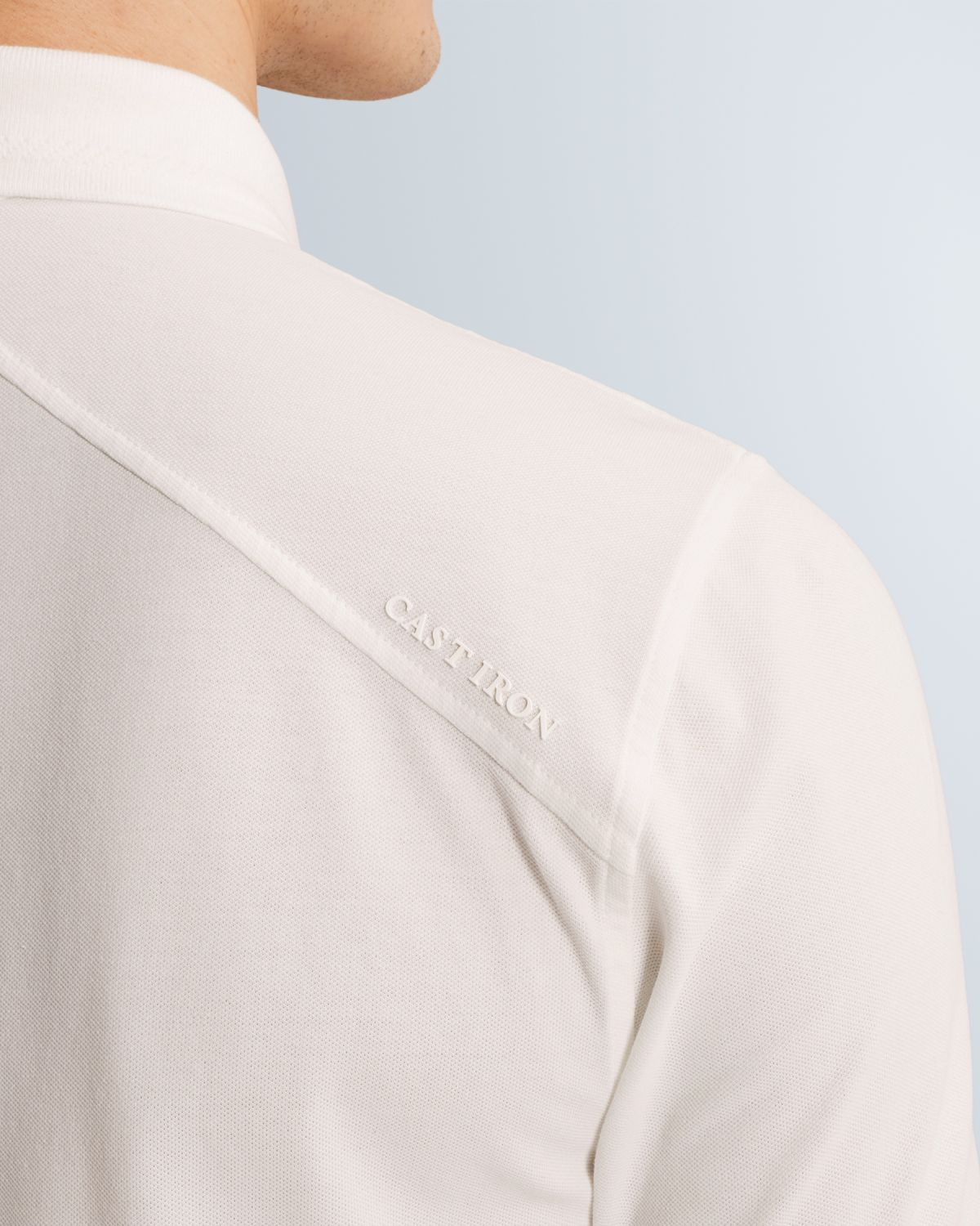 Рубашка-поло Cast-Iron с тканым логотипом белая артикул CPSS2602850-7002