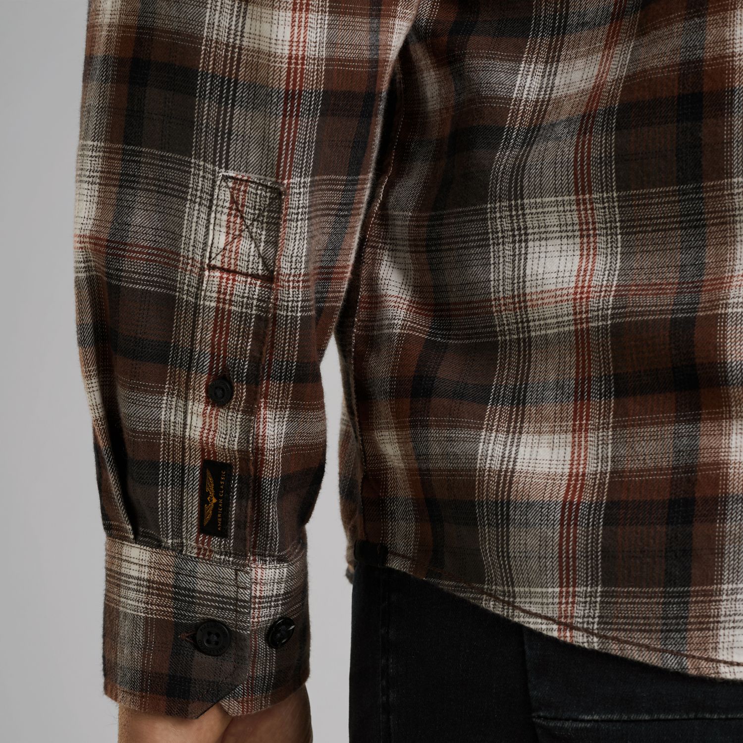 Рубашка PME Legend в клетку коричневая артикул PSI2509235-8203