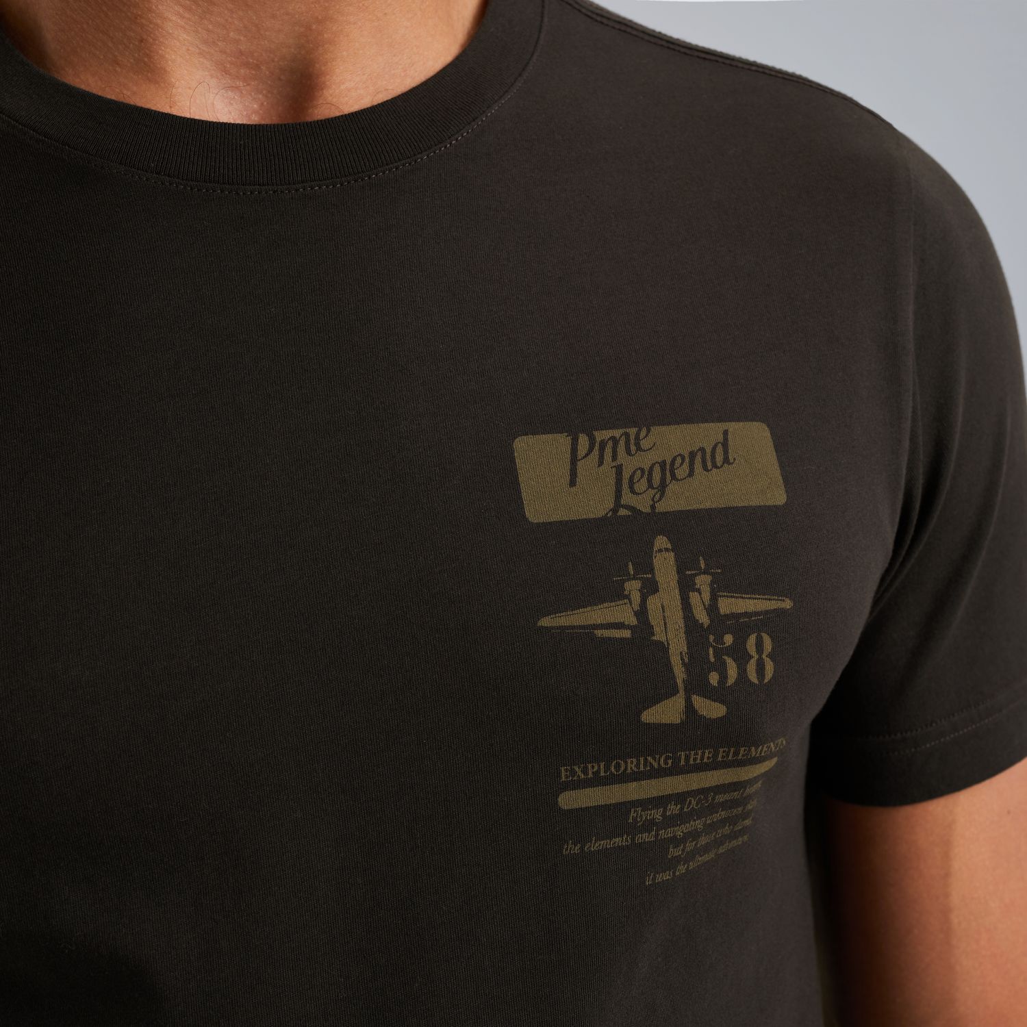 Футболка PME Legend с принтом серая артикул PTSS2510522-9703