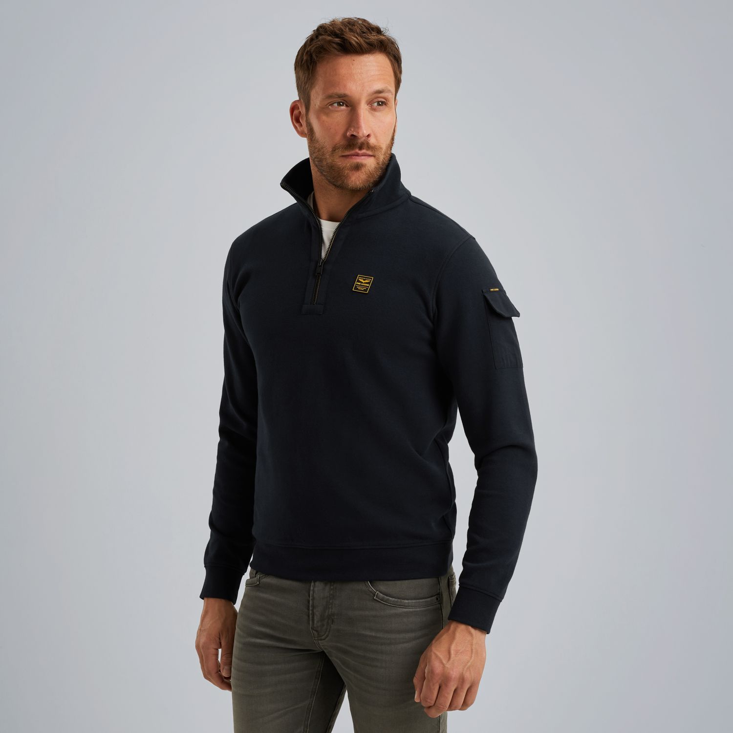 Свитшот PME Legend с полумолнией синий артикул PSW2508423-5281