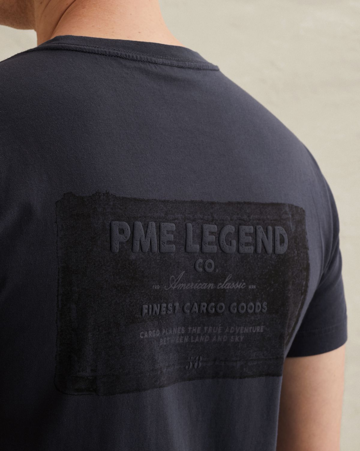 Футболка с принтом на спине синяя артикул PTSS2602552-5116