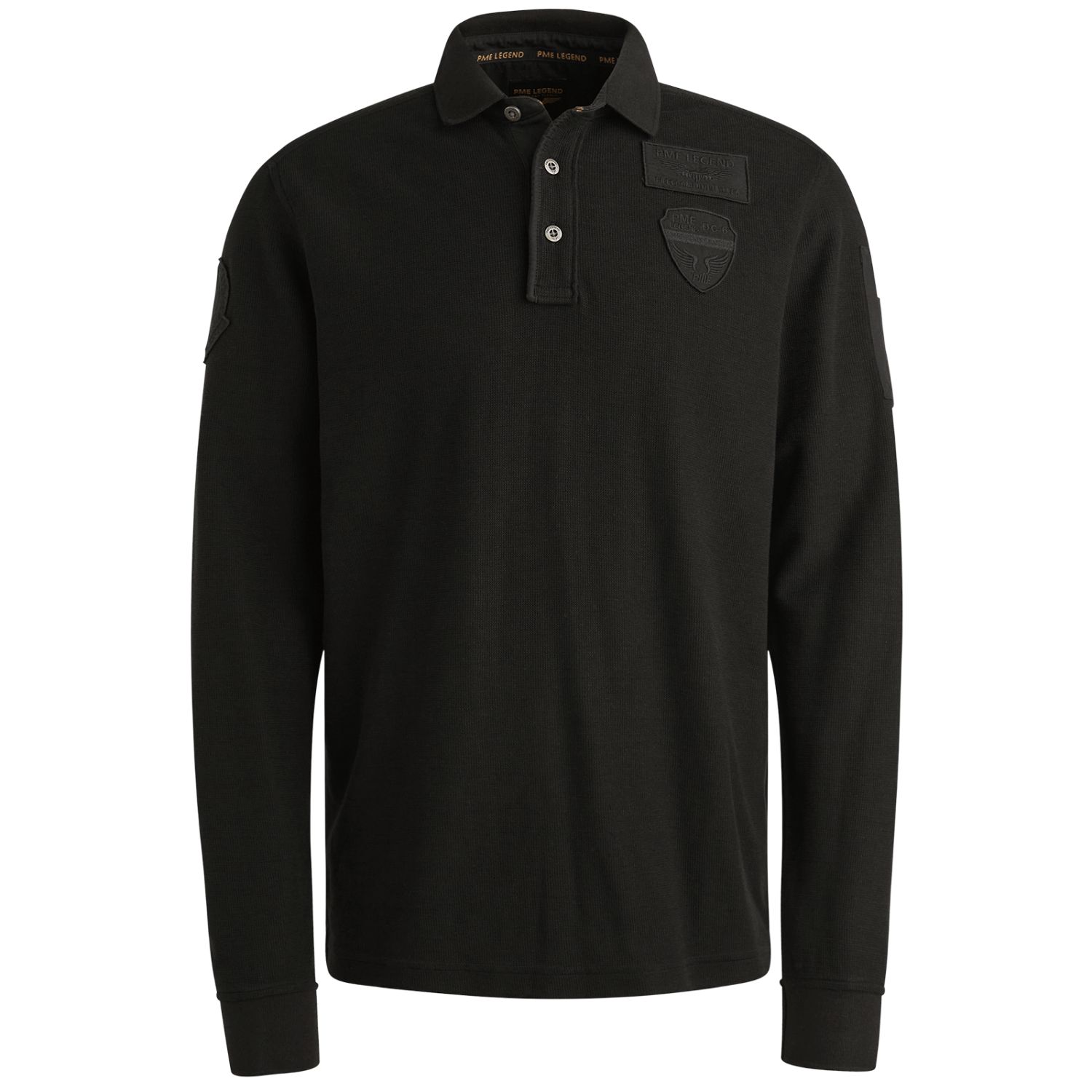 Поло PME Legend с длинными рукавами чёрное артикул PPS2509802-9067