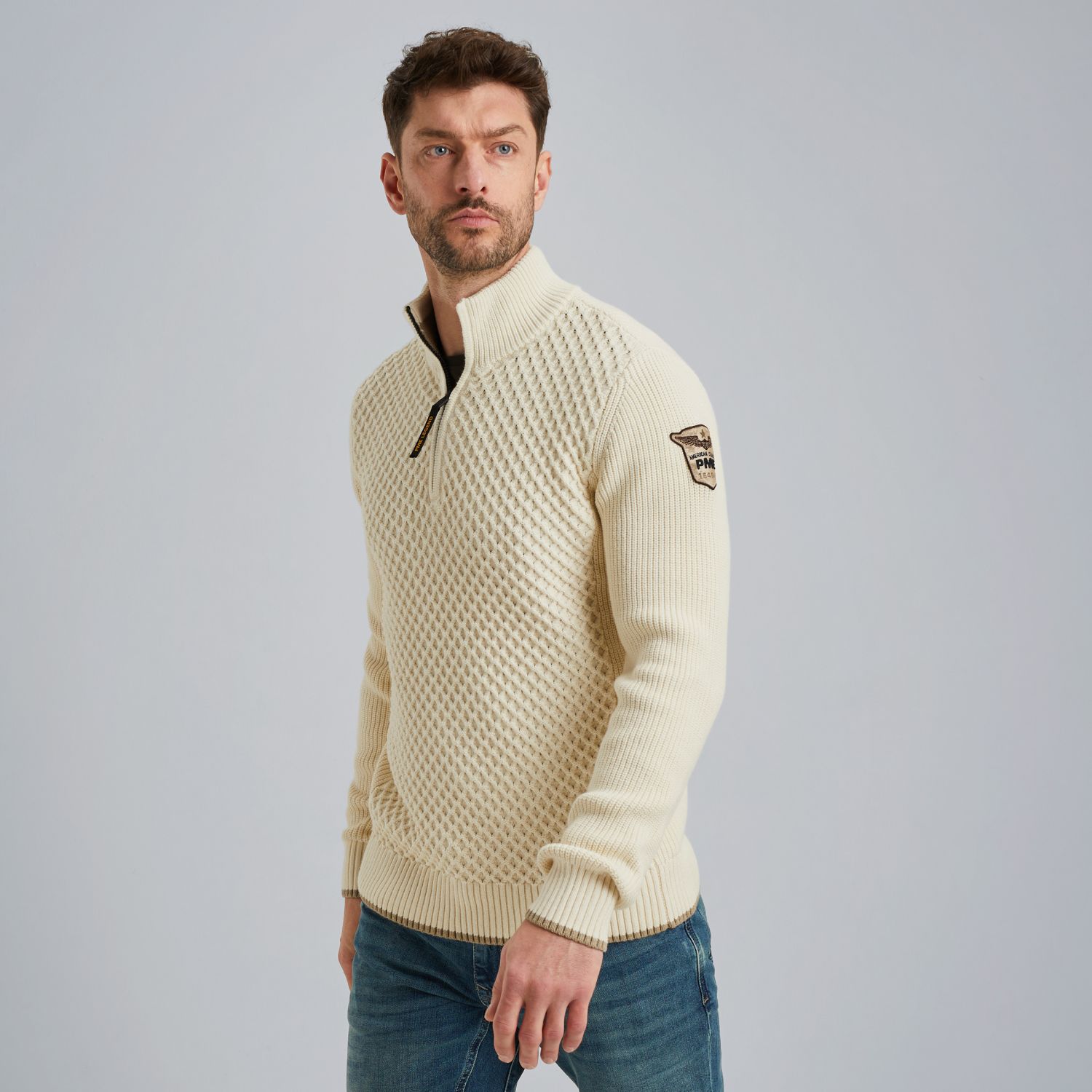 Pullover with half-zipper артикул PKW2509324-7013