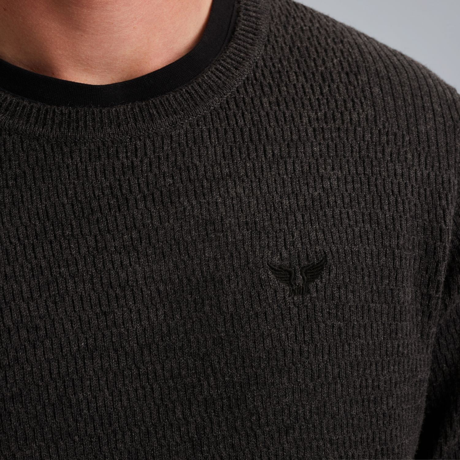 Пуловер PME Legend из мериносовой шерсти серый артикул PKW2508325-996