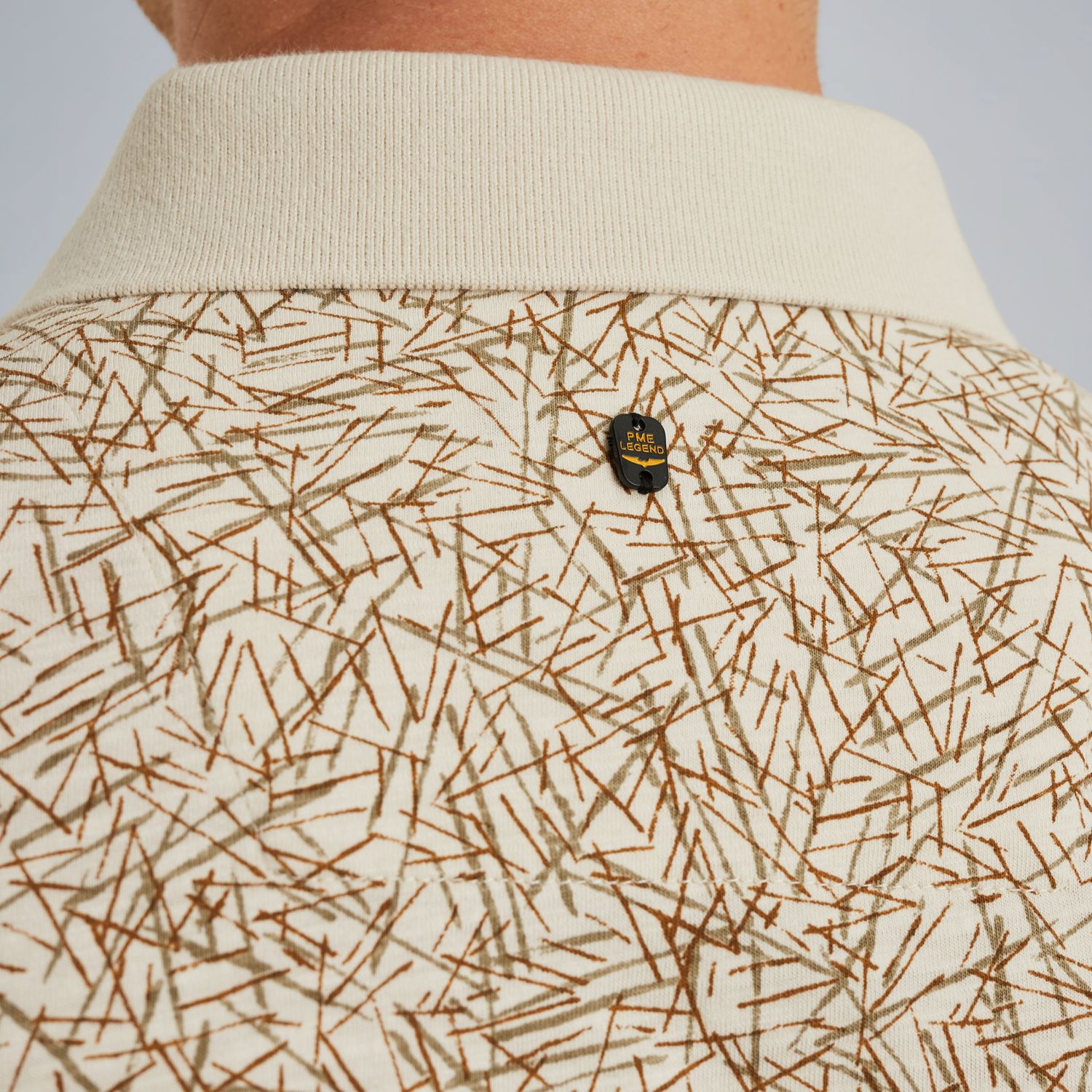 Поло с принтом бежевое артикул PPSS2506893-7011