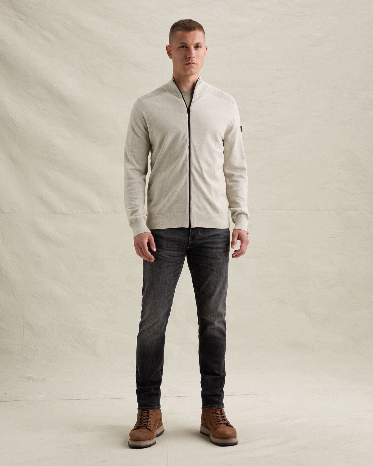 Кардиган PME Legend с молнией бежевый артикул PKC2608355-7013