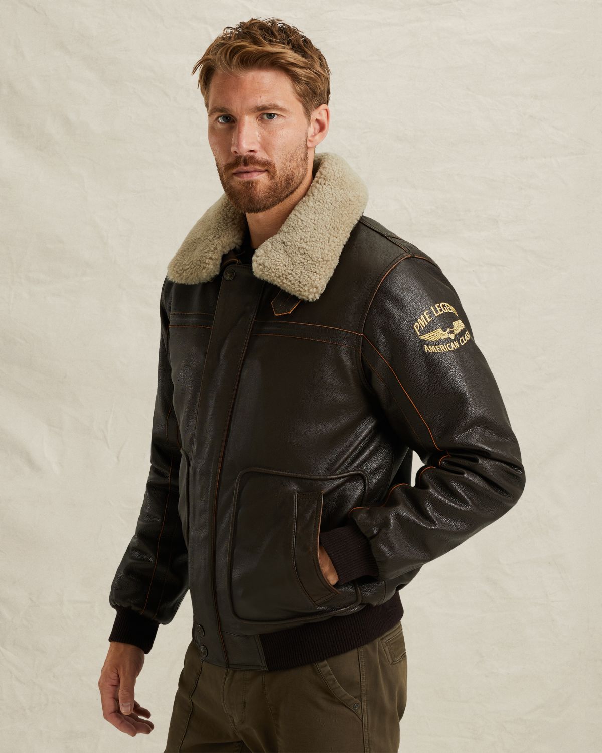 Куртка Iconic Hudson кожаная коричневая артикул PLJ650010-771