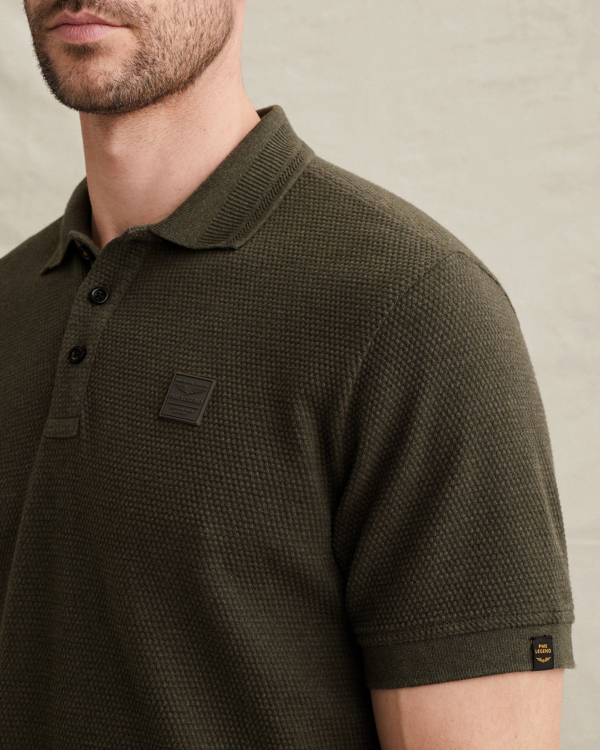 Поло PME Legend фактурное зелёное артикул PPSS2602856-8039