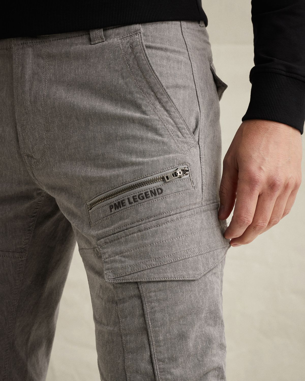 Брюки PME Legend карго с прямой штаниной свободного кроя серые артикул PTR2603603-GIW