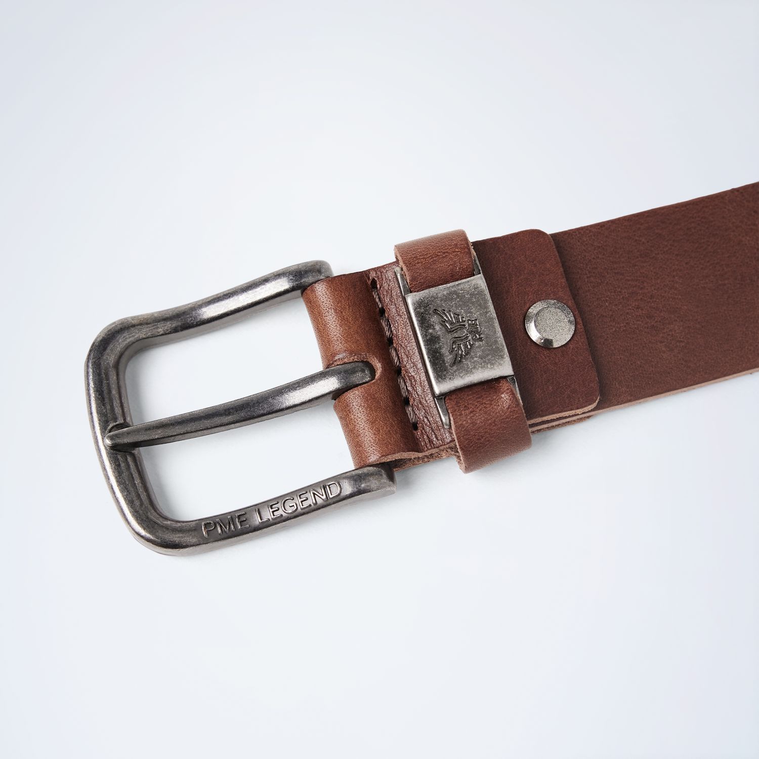 Ремень с металлической пряжкой коричневый артикул PBE2508962-771