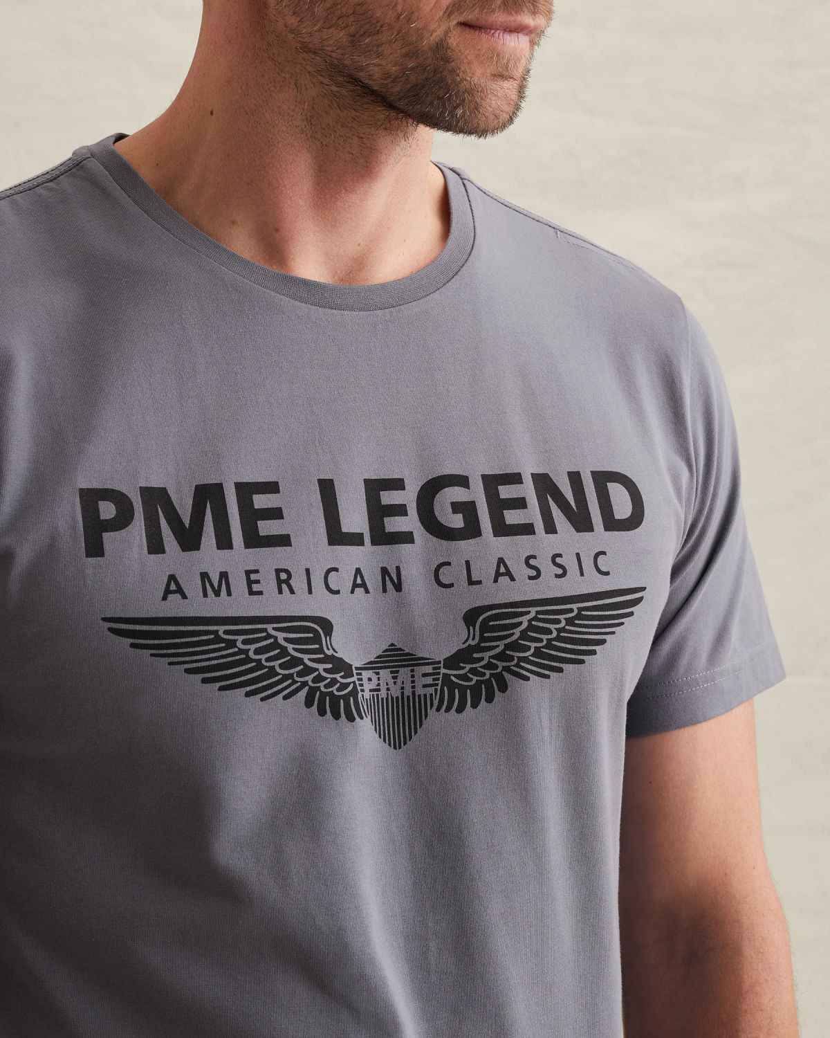 Футболка PME Legend с логотипом серая артикул PTSS2602588-5106