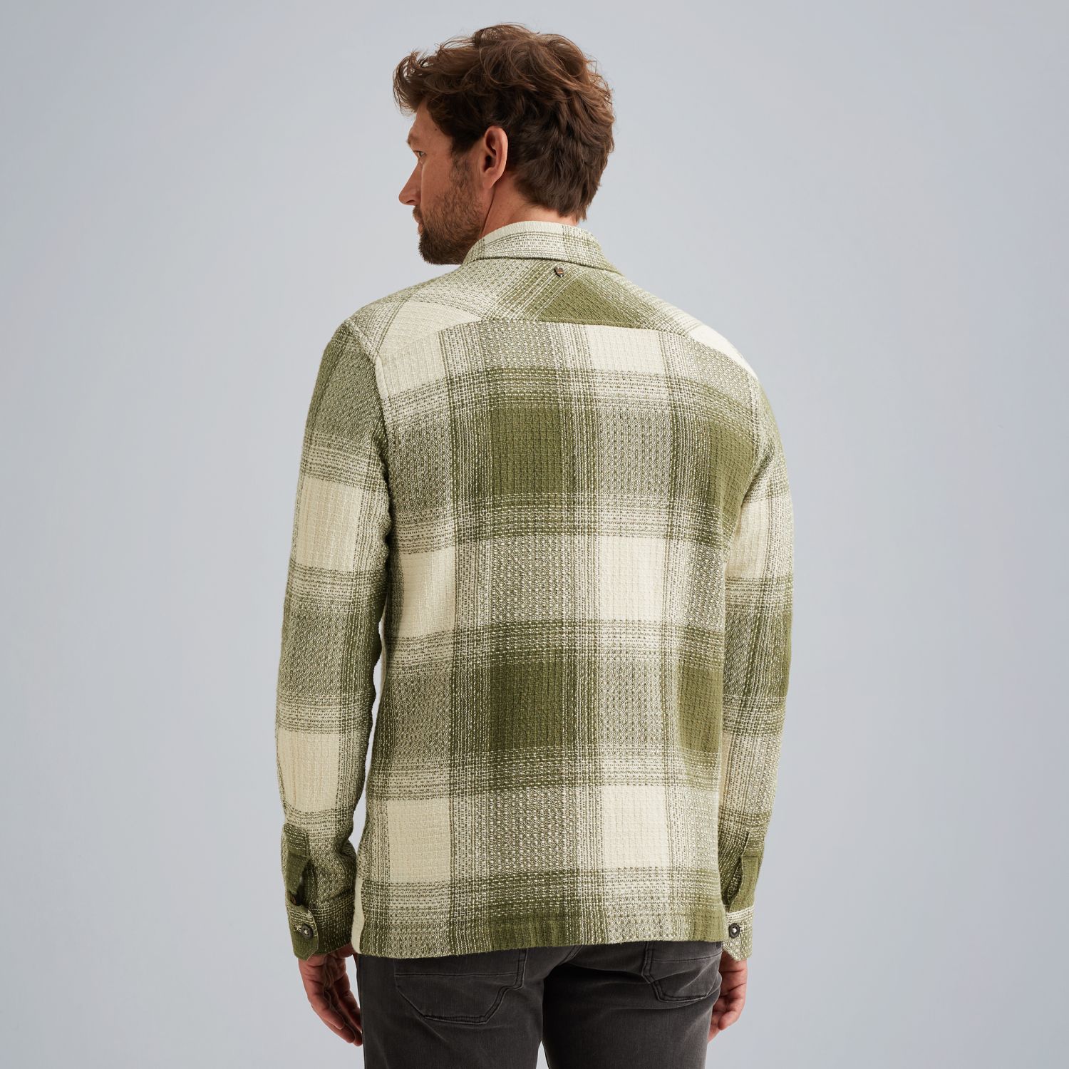 Рубашка в клетку зелёная артикул PSI2511250-6213