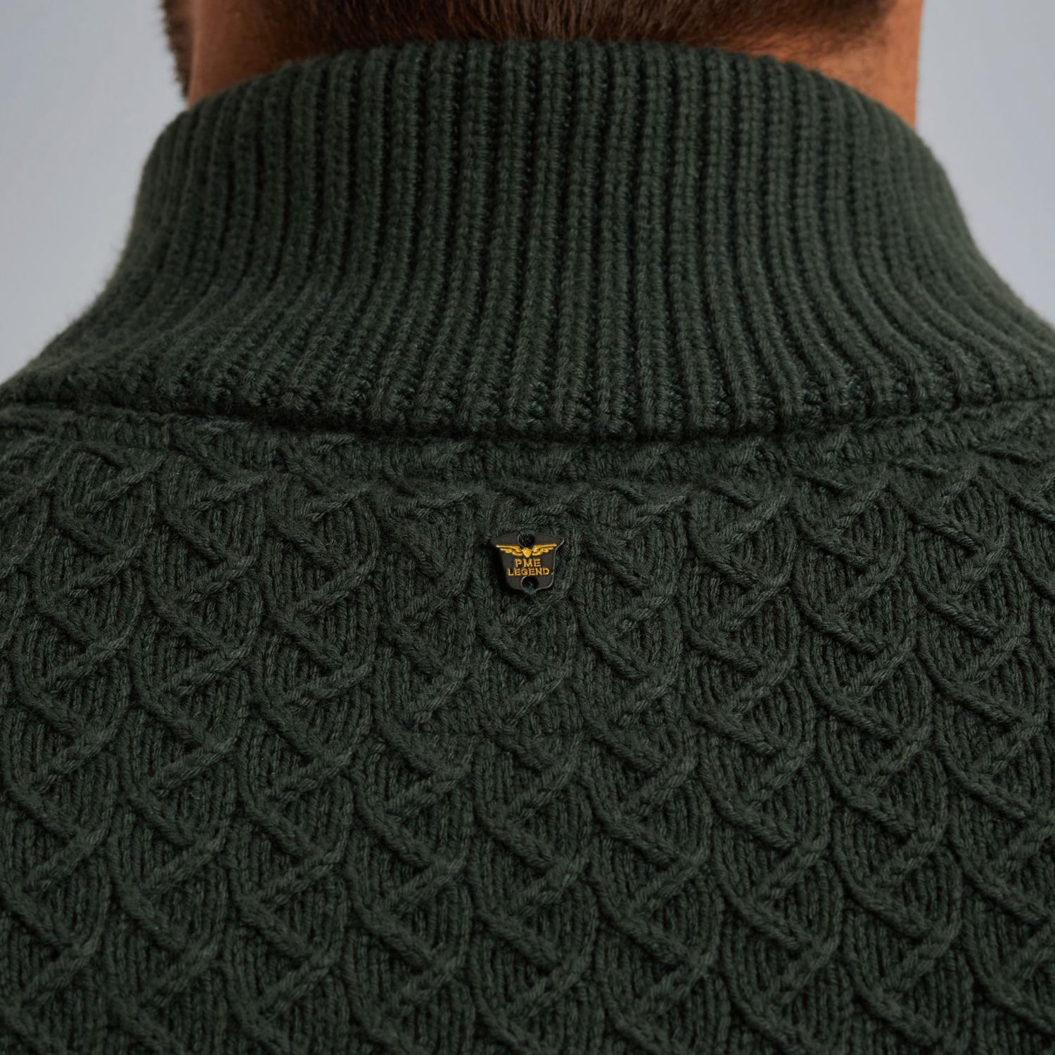 Пуловер PME Legend с короткой молнией зелёный артикул PKW2510305-6027