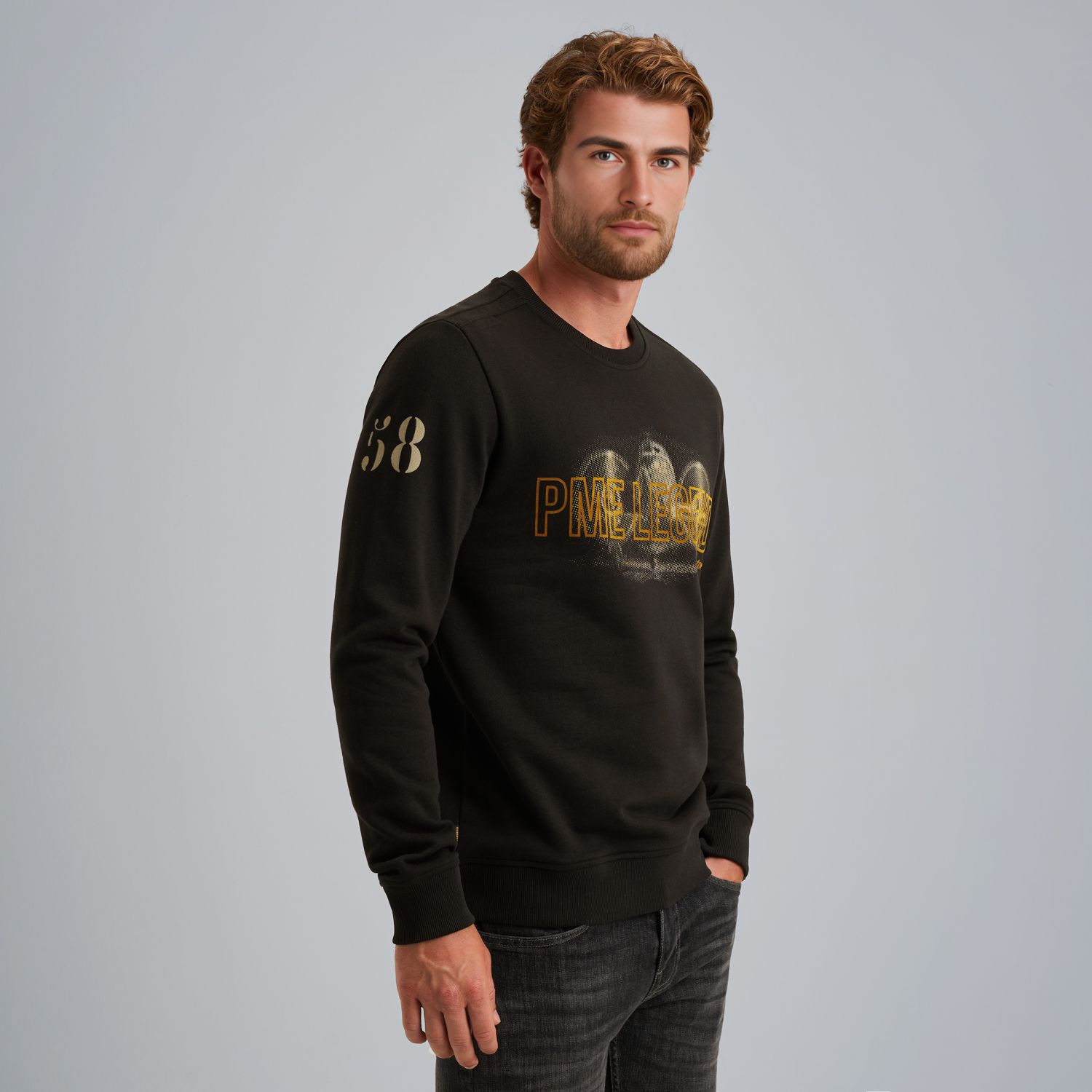 Свитшот PME Legend с крупным принтом чёрный артикул PSW2509460-999
