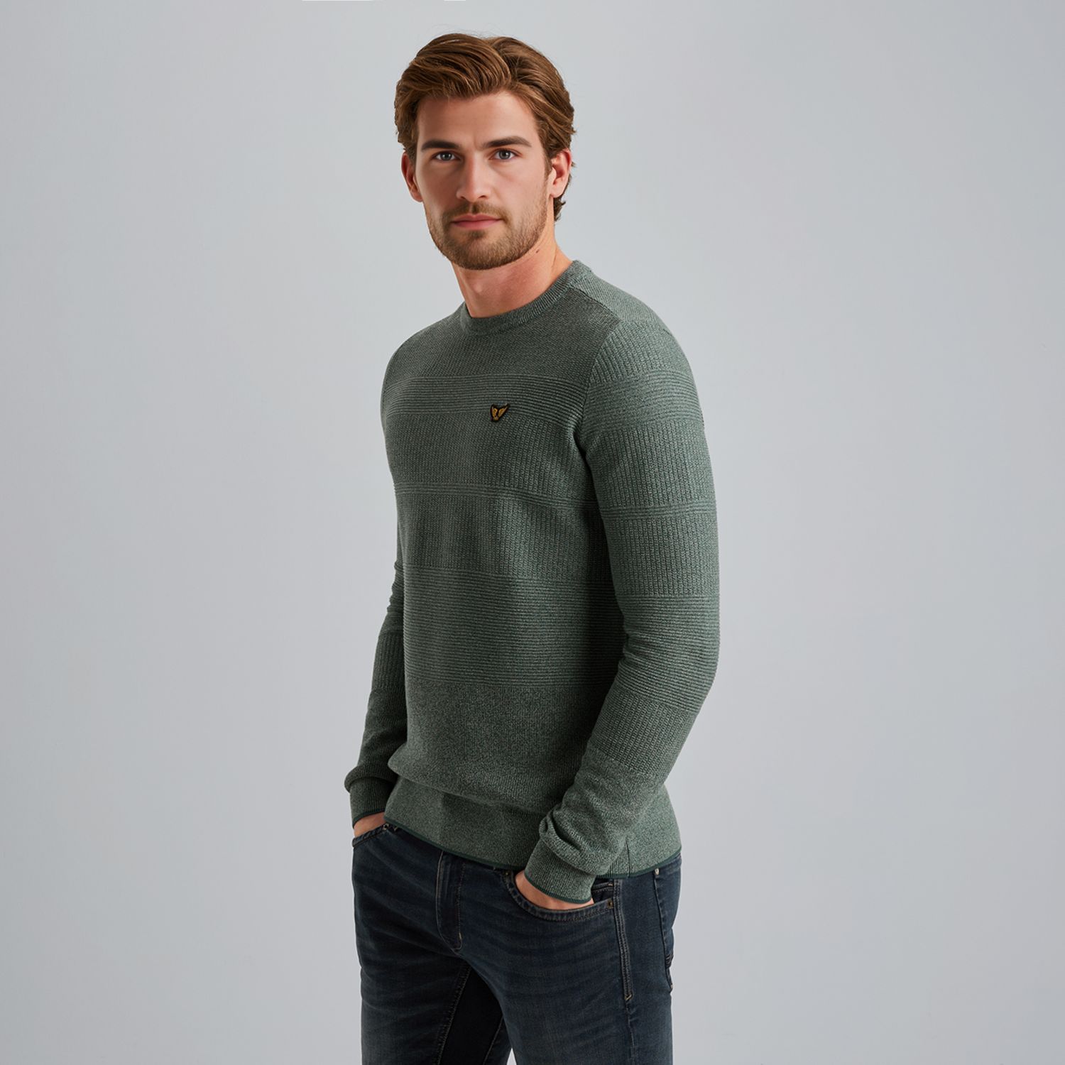 Пуловер PME Legend с градиентным эффектом синий артикул PKW2508305-5125