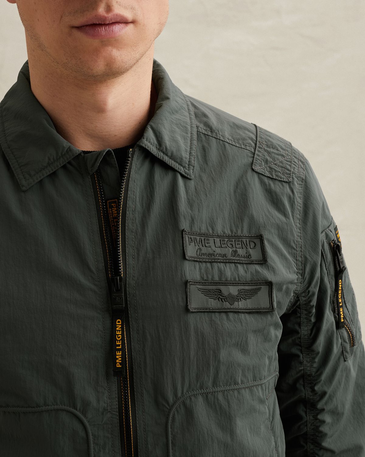 Куртка PME Legend в стиле MA-1 зелёная артикул PJA2602105-6026