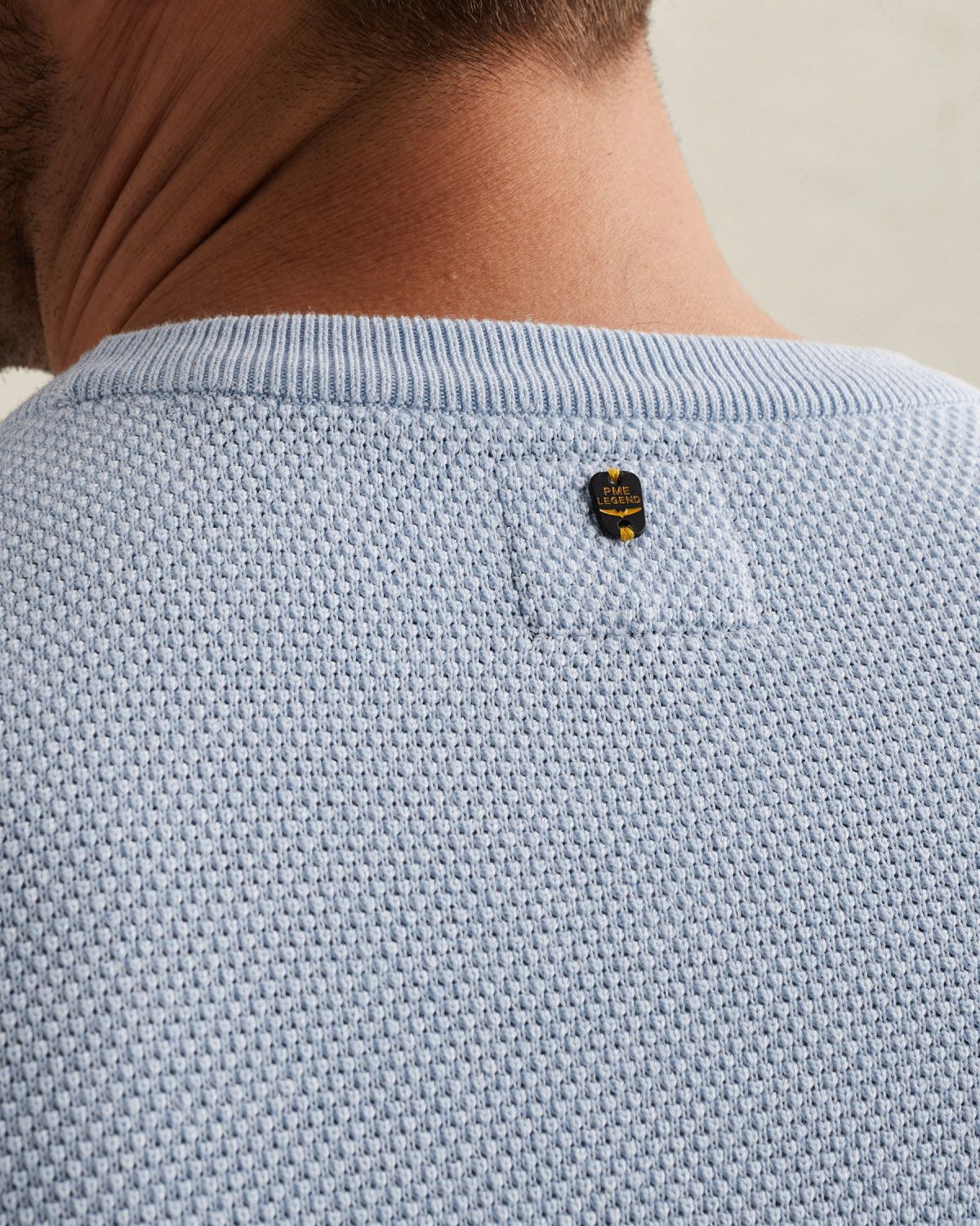 Пуловер PME Legend с вышитым логотипом синий артикул PKW2602324-5040