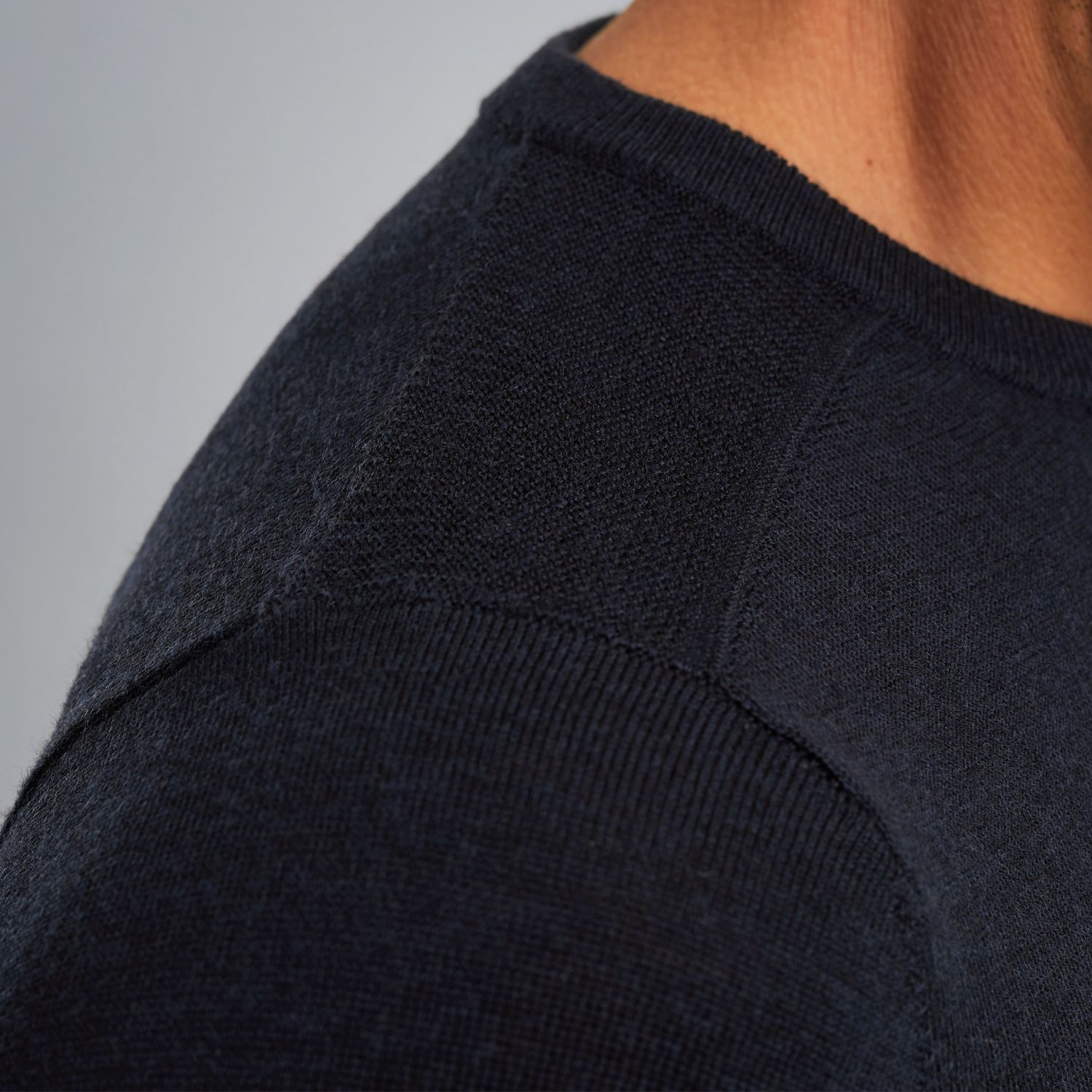 Пуловер PME Legend тонкой вязки с рифлением синий артикул PKW2509326-5281