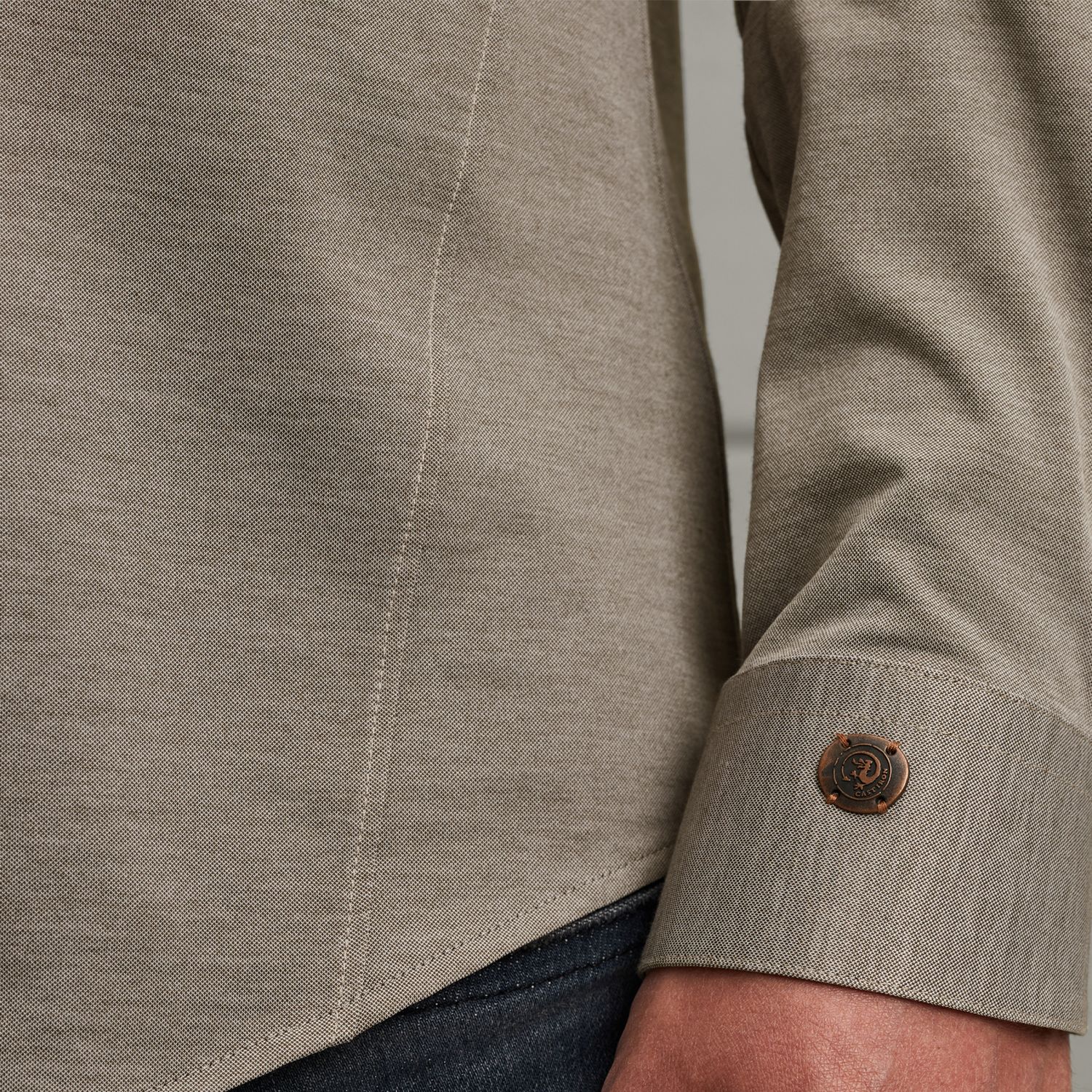 Рубашка Cast-Iron из джерси коричневая артикул CSI2509223-6444