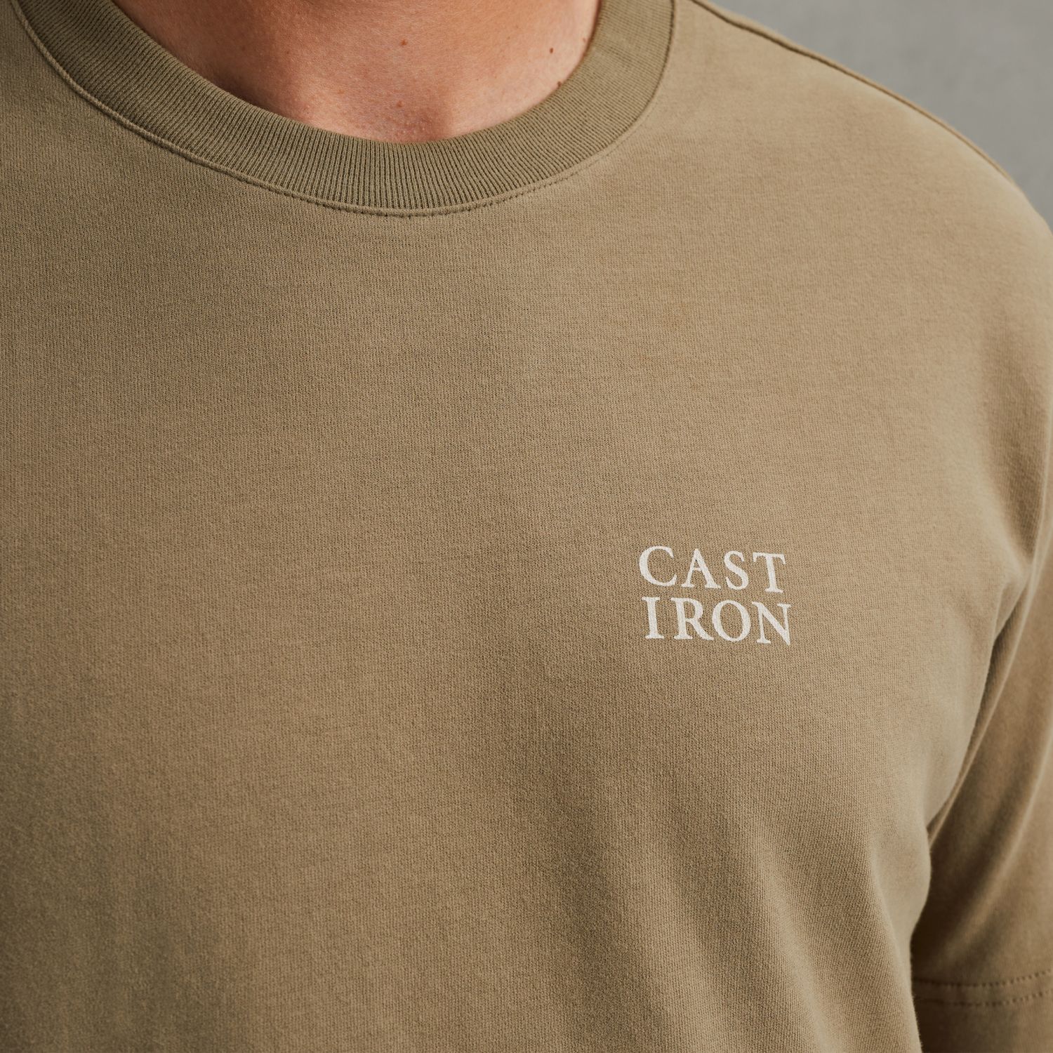 Футболка Cast-Iron с принтом хаки артикул CTSS2508583-8025