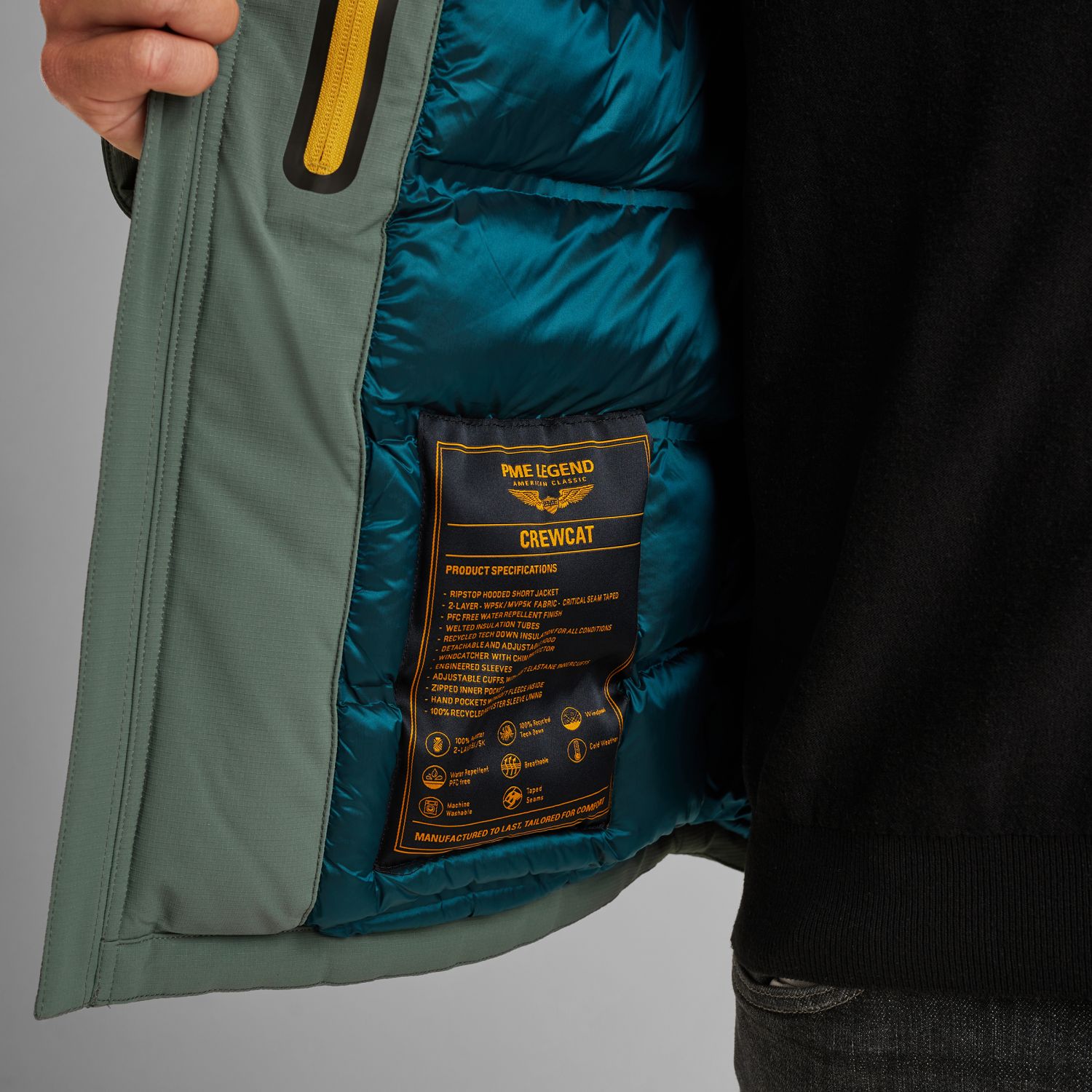 Куртка Crewcat зелёная артикул PJA2508111-6024