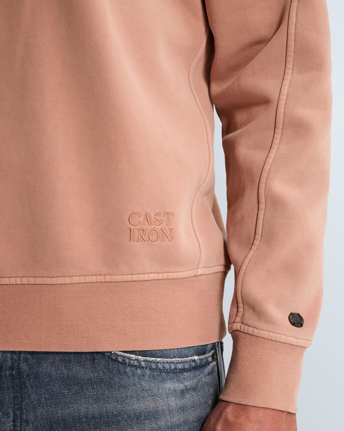 Свитшот Cast-Iron с логотипом коралловый артикул CSW2608440-8136