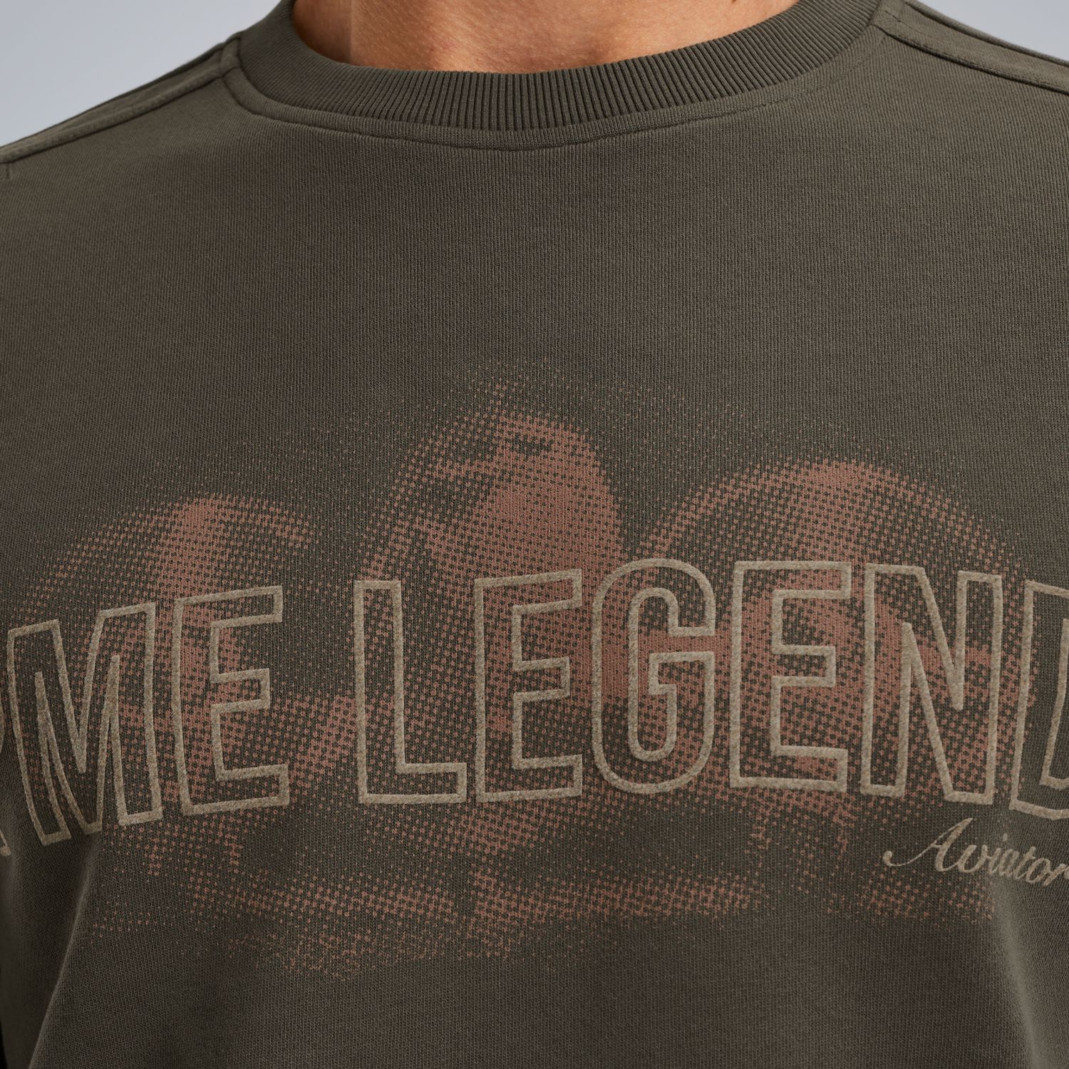 Свитшот PME Legend с крупным принтом зелёный артикул PSW2509460-8039