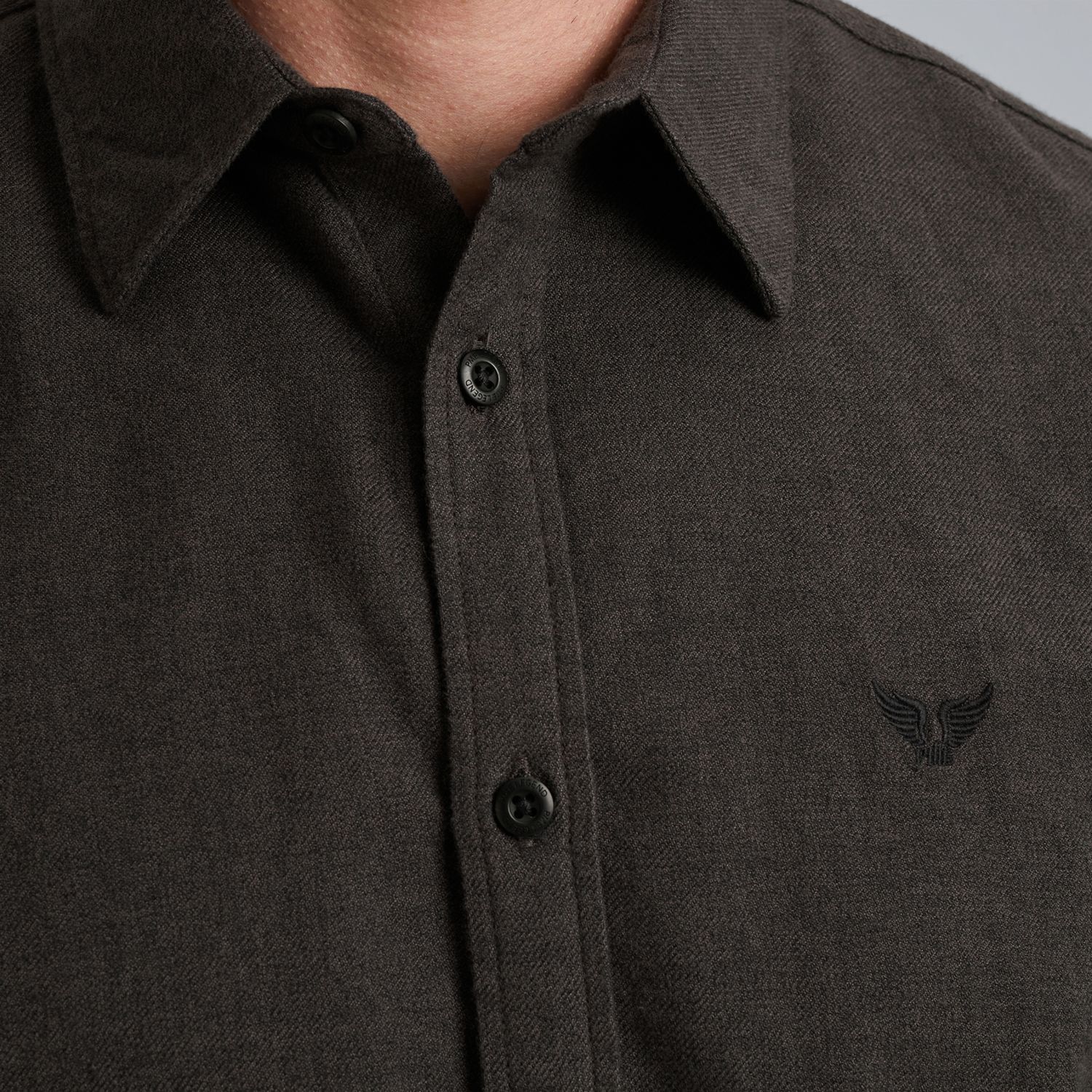 Рубашка PME Legend с фактурной поверхностью чёрная артикул PSI2510202-9067