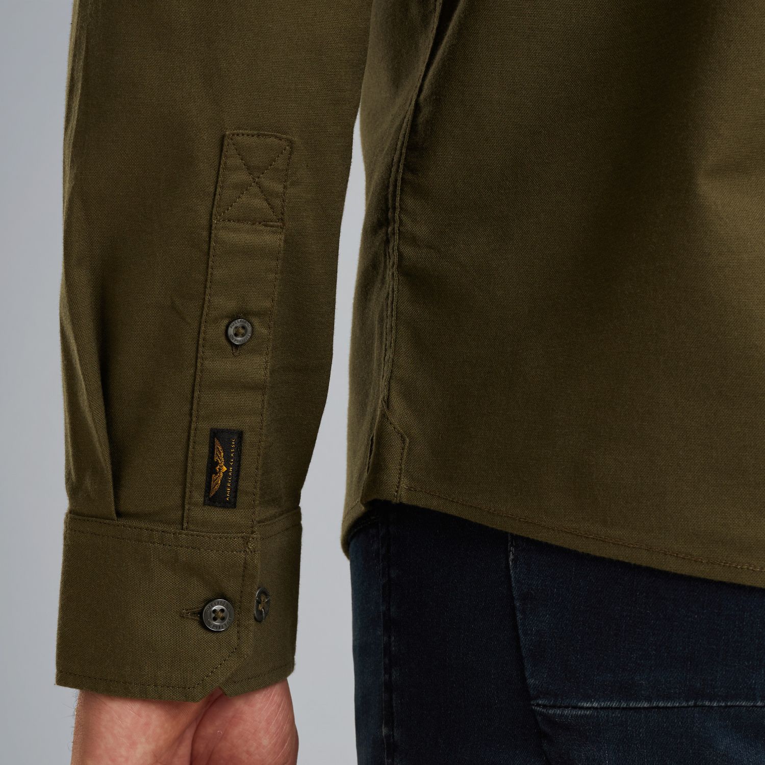 Рубашка PME Legend Oxford двухцветная зелёная артикул PSI2508206-6416