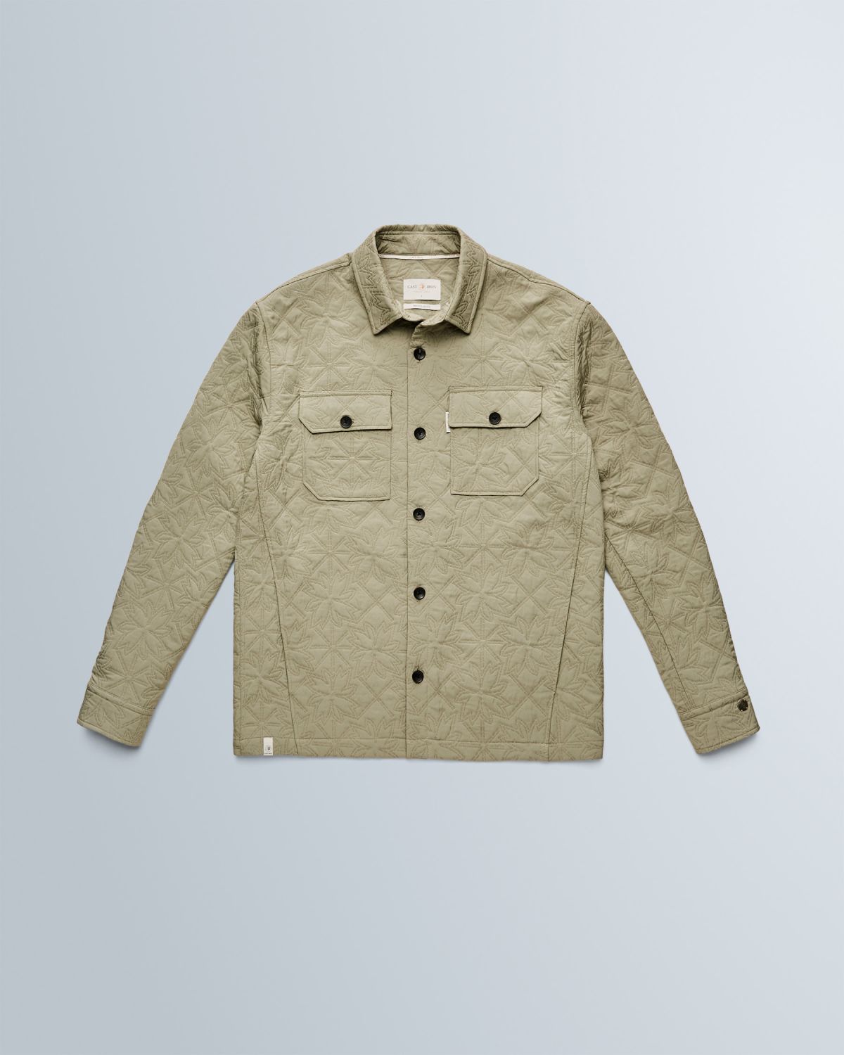 Рубашка-жакет Cast-Iron с жаккардовым рисунком коричневая артикул CSI2602214-6478