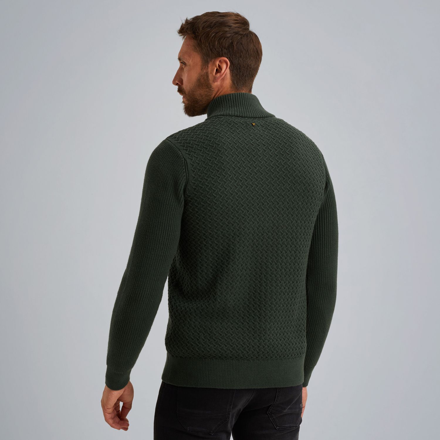 Пуловер PME Legend с короткой молнией зелёный артикул PKW2510305-6027