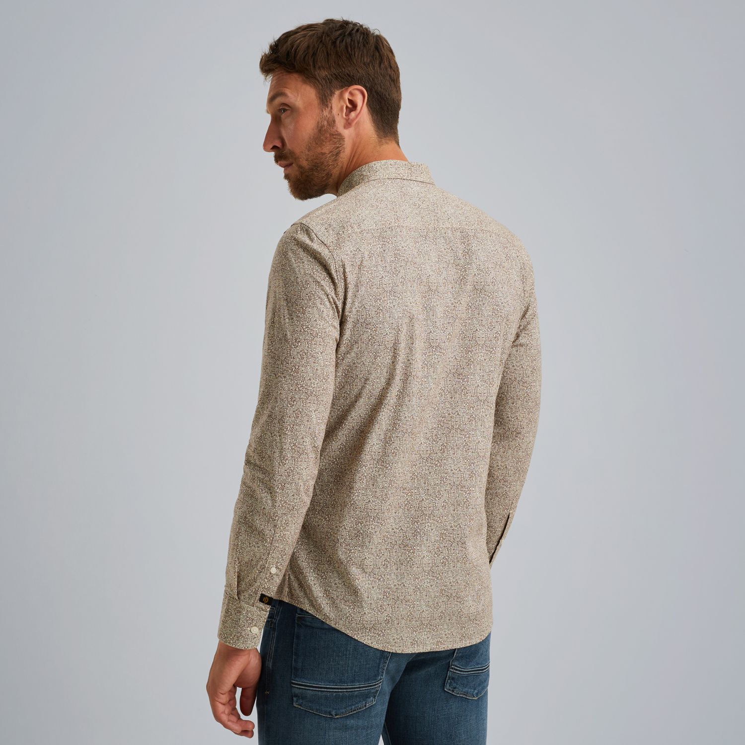 Рубашка PME Legend с принтом коричневая артикул PSI2509238-8203