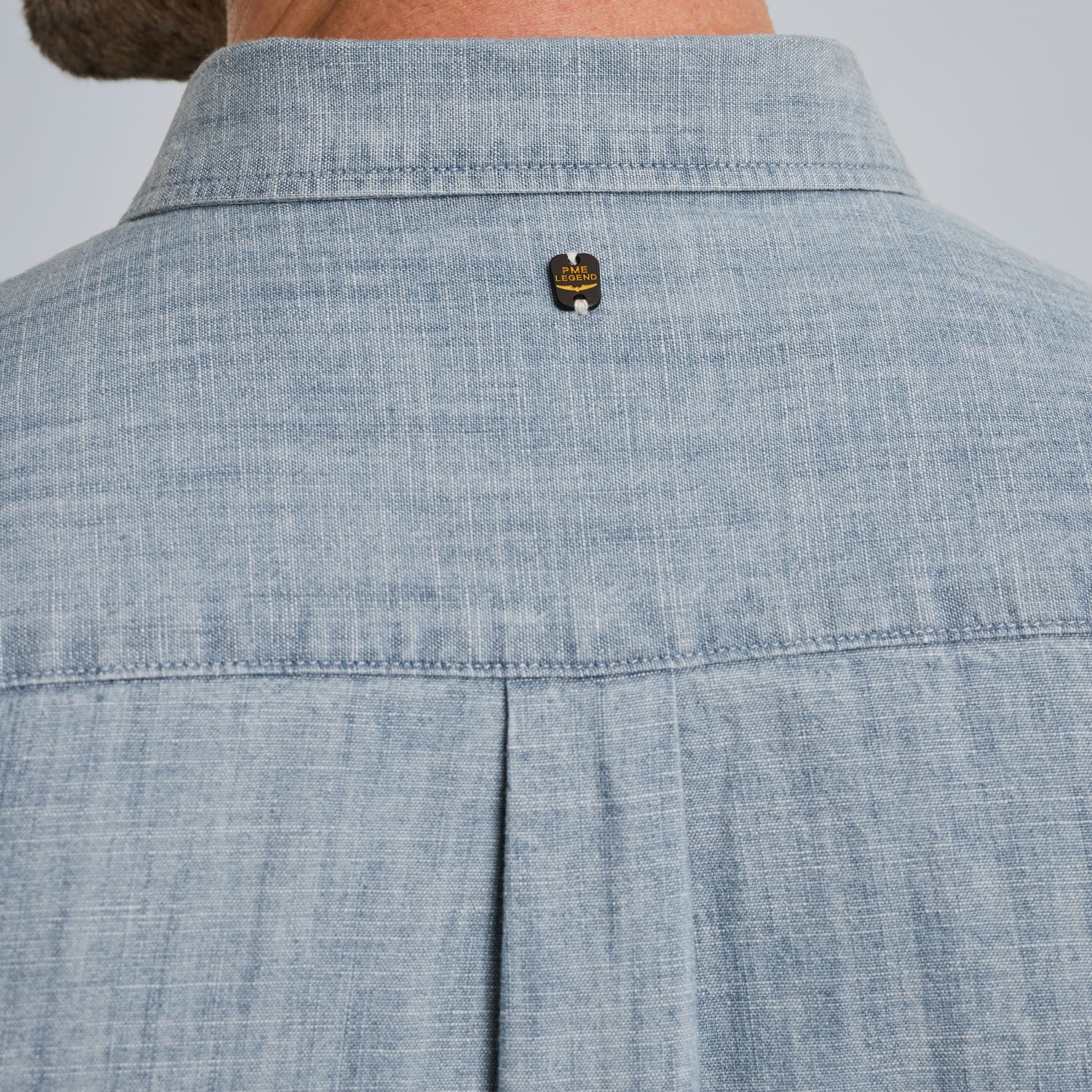 Рубашка PME Legend с эффектом денима синяя артикул PSI2508220-590