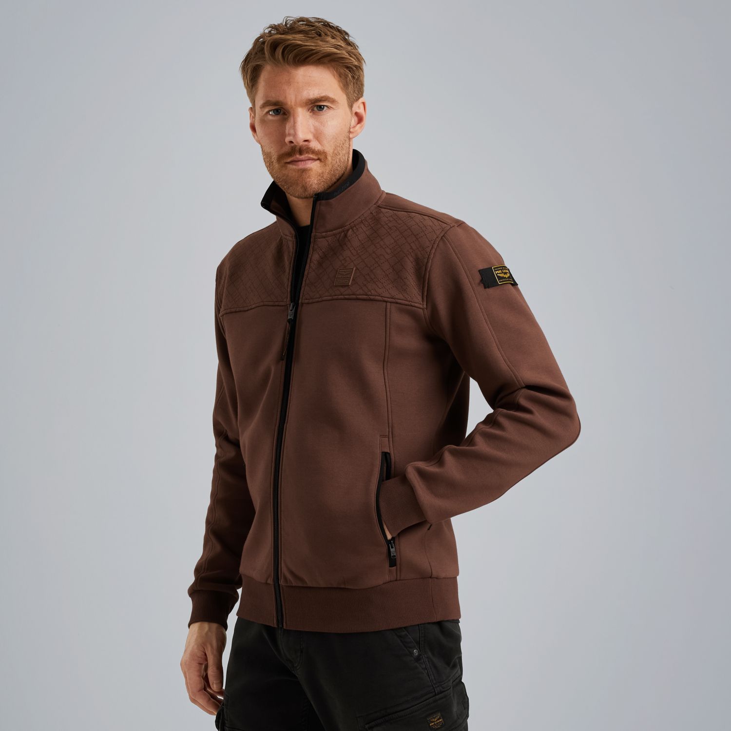 Толстовка PME Legend с молнией коричневая артикул PSW2509437-8203