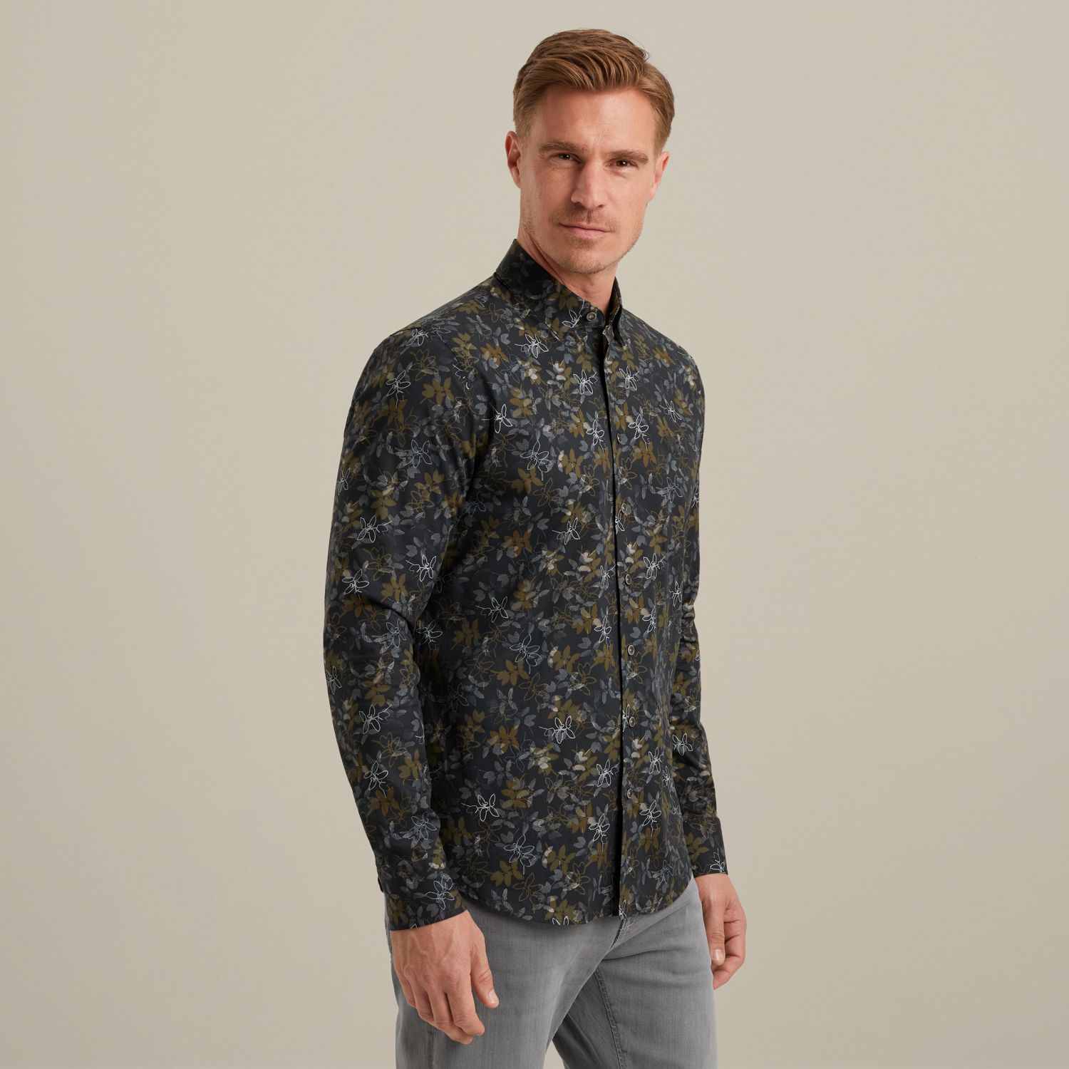 Рубашка Vanguard с принтом синяя артикул VSI2508203-5073