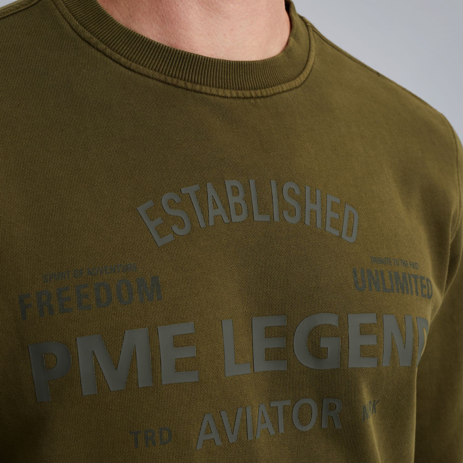 Свитшот PME Legend с принтом зелёный артикул PSW2508430-6416