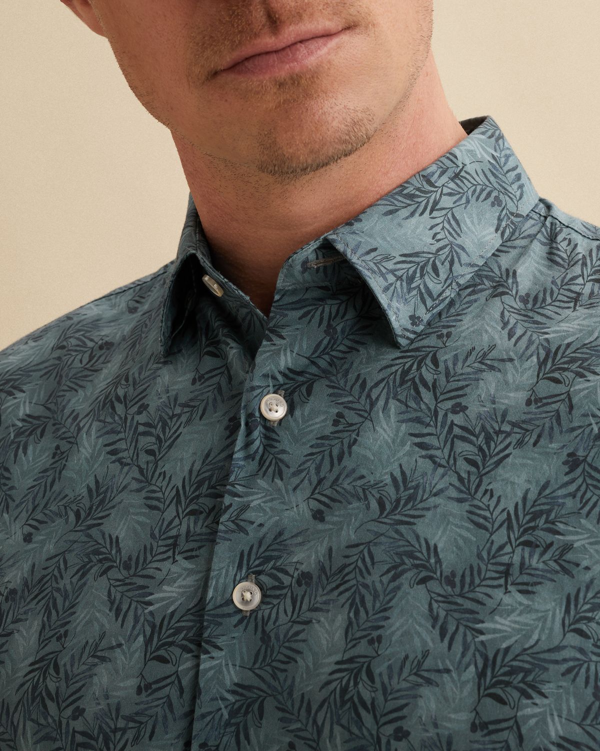 Рубашка Vanguard в поплине с принтом синяя артикул VSI2602208-5228