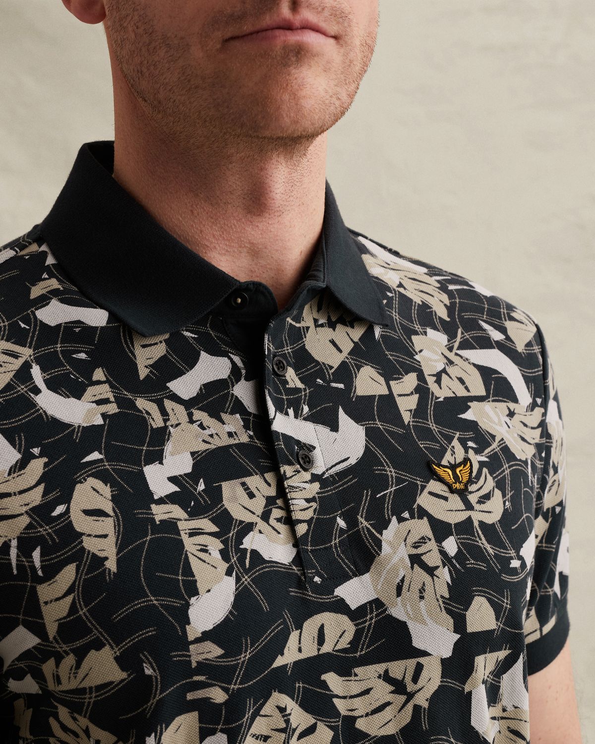 Поло PME Legend с принтом и логотипом на груди синее артикул PPSS2604879-5282