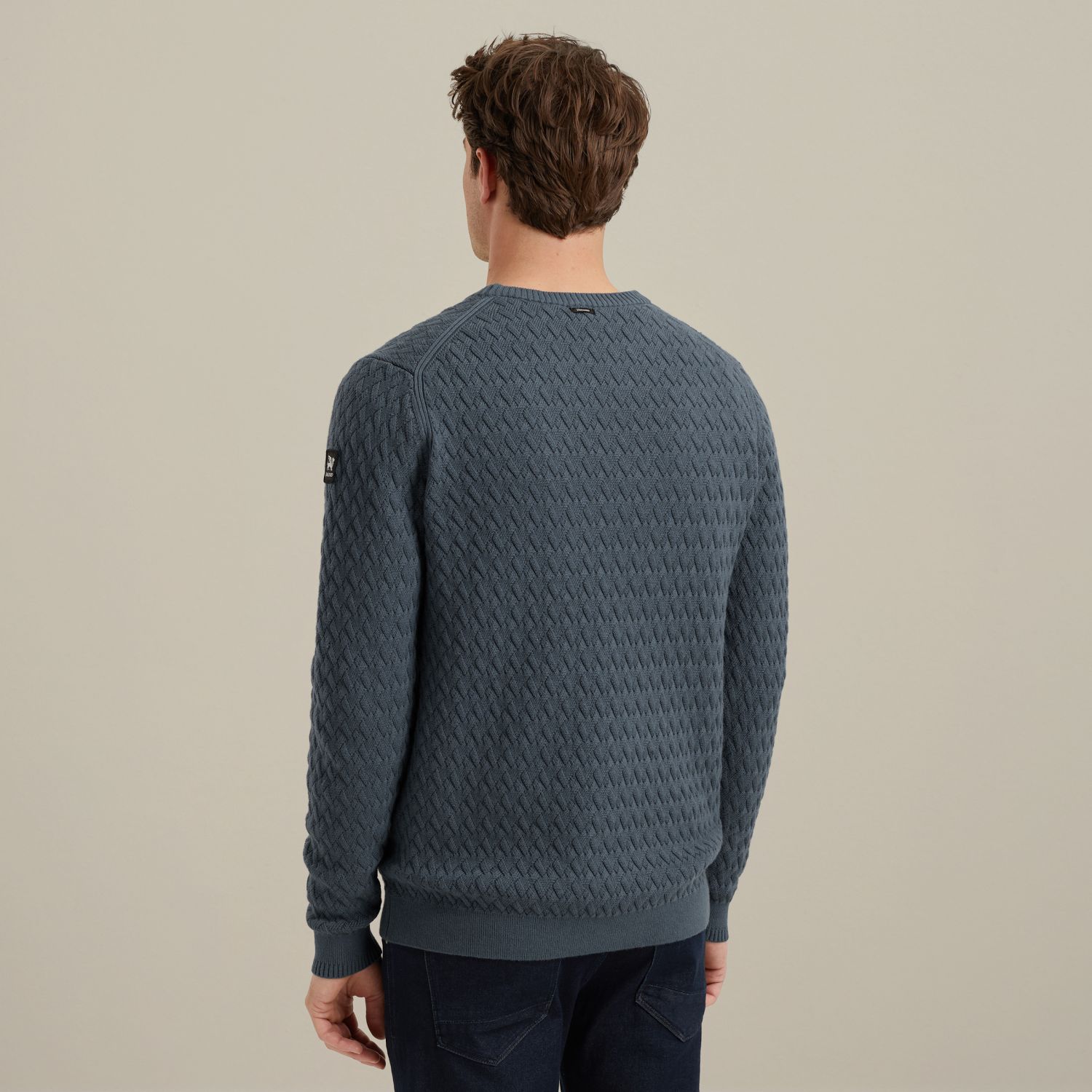 Пуловер Vanguard текстурный синий артикул VKW2509324-5279