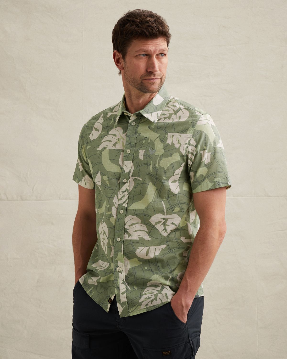 Рубашка PME Legend с коротким рукавом зелёная артикул PSIS2604208-6123