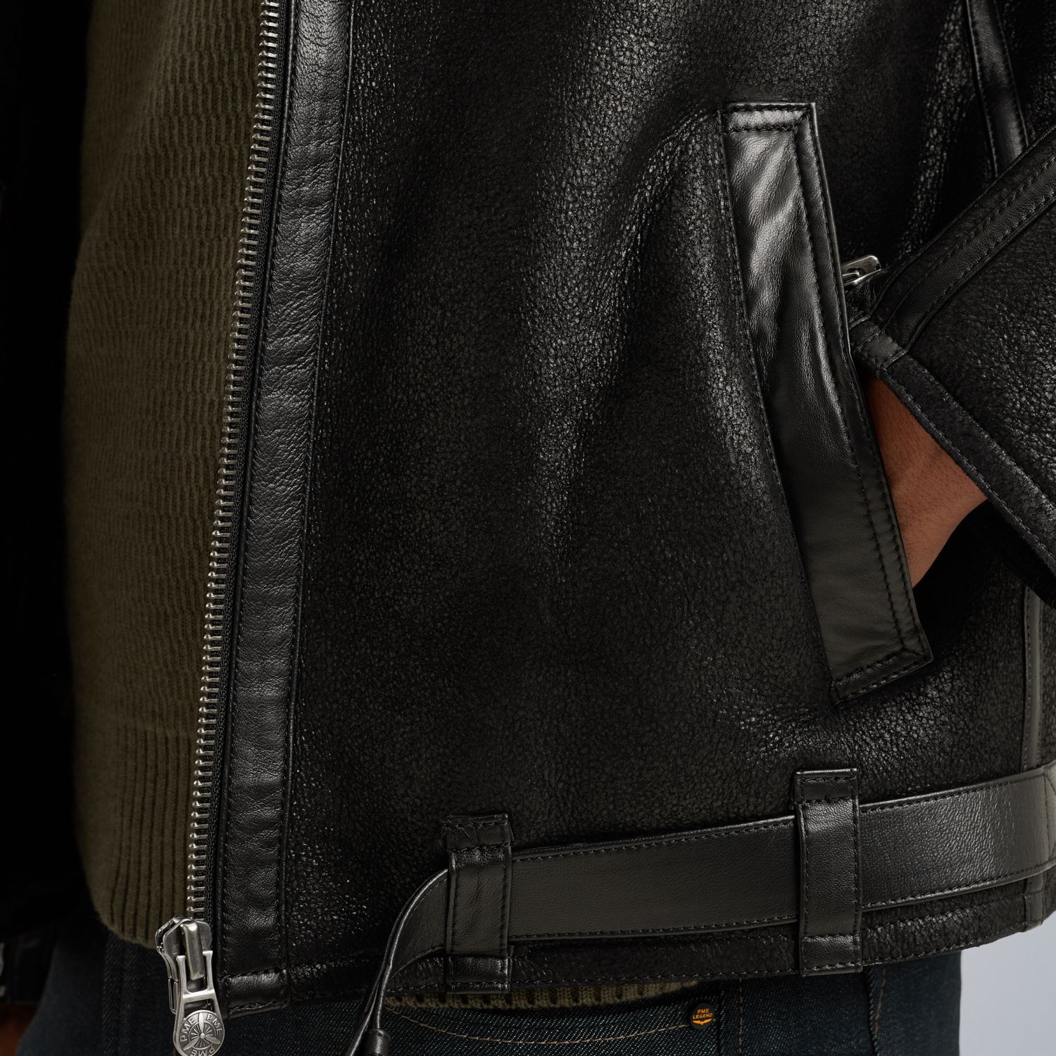 PME Legend Nightflight leather jacket артикул PLJ2508707-999
