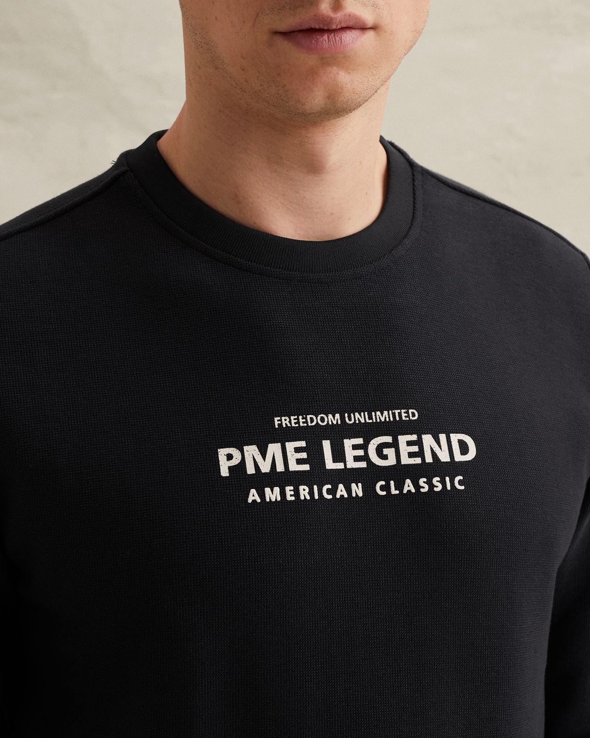 Свитшот PME Legend с принтом и рифлёным воротником синий артикул PSW2602485-5281