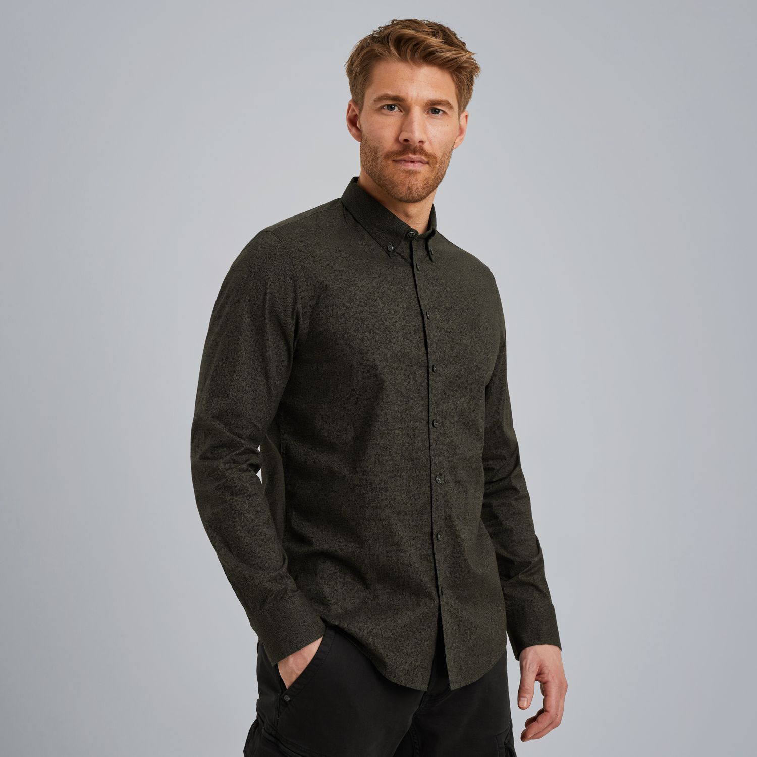 Рубашка PME Legend с принтом зелёная артикул PSI2509238-8039