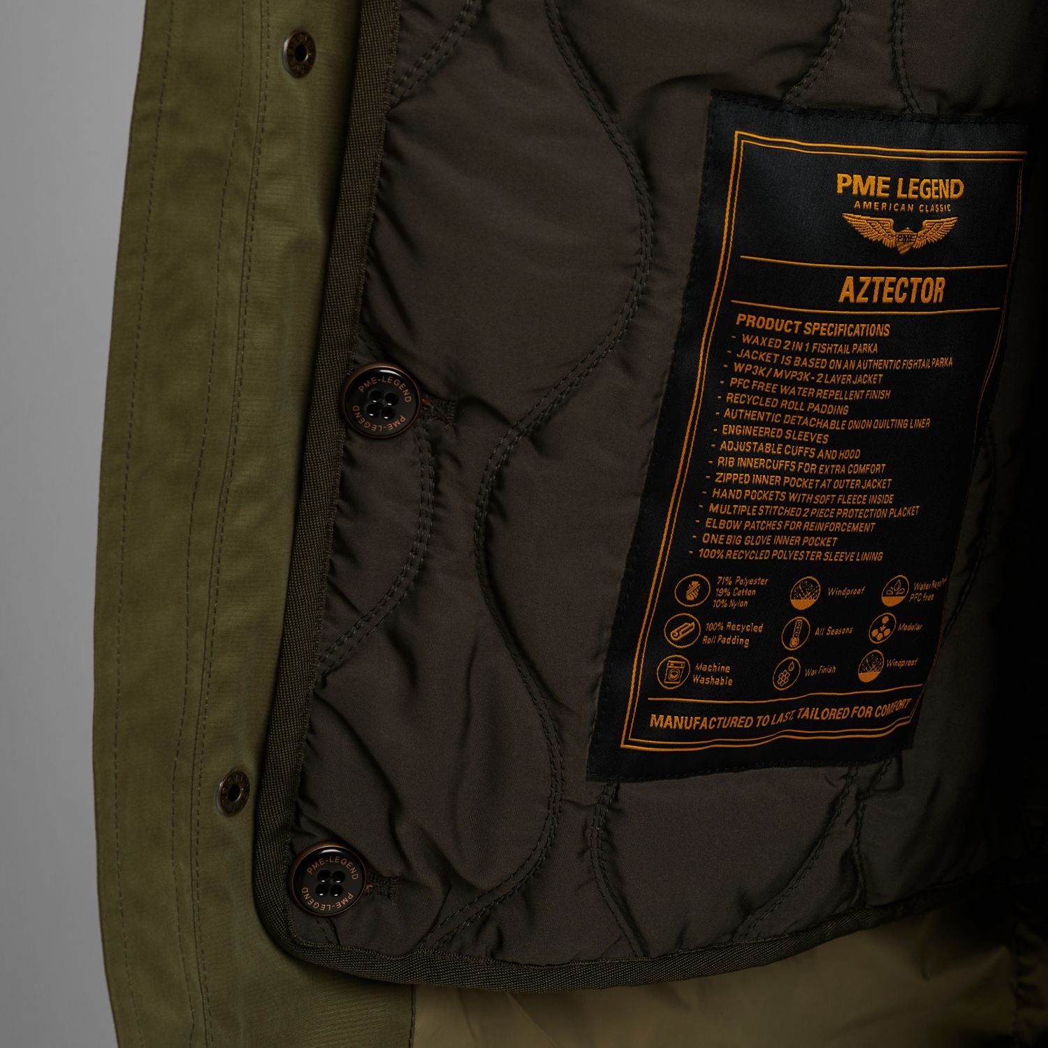 Парка Aztector зелёная артикул PJA2509124-6216