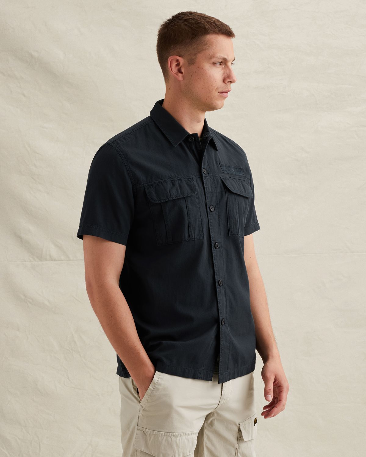 Рубашка PME Legend с нагрудными карманами синяя артикул PSIS2604216-5282